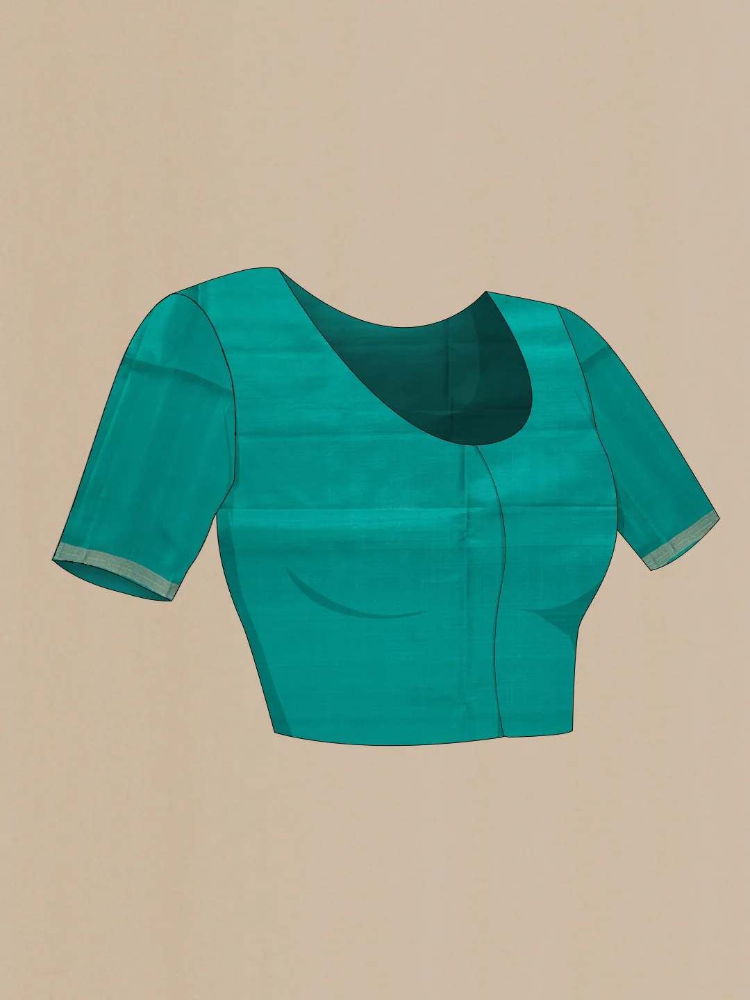 Teal Soft Silk Saree - Image 4