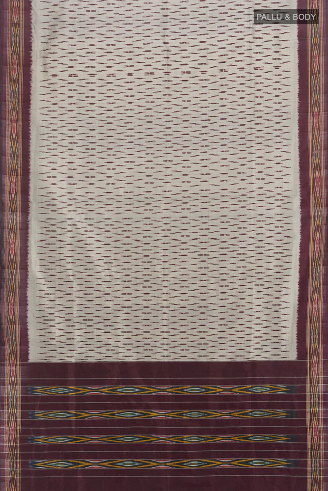 Davys Grey Pochampally Silk Saree - Image 4