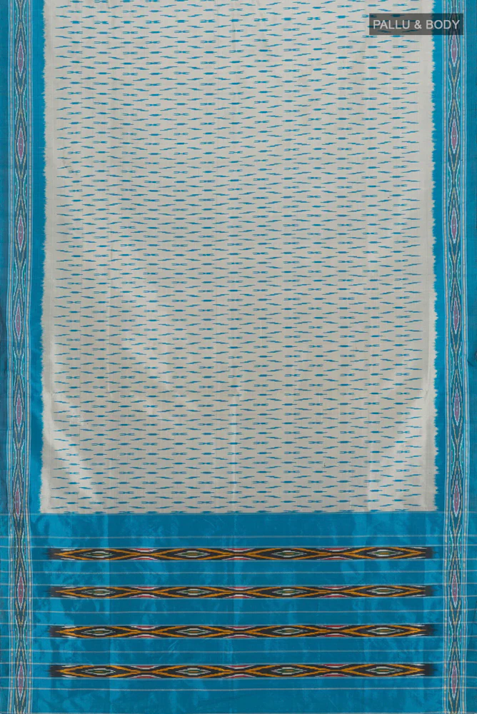 Grey Pochampally Silk Saree - Image 4