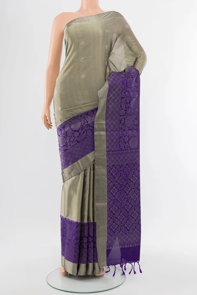 Davys Grey Soft Silk Saree