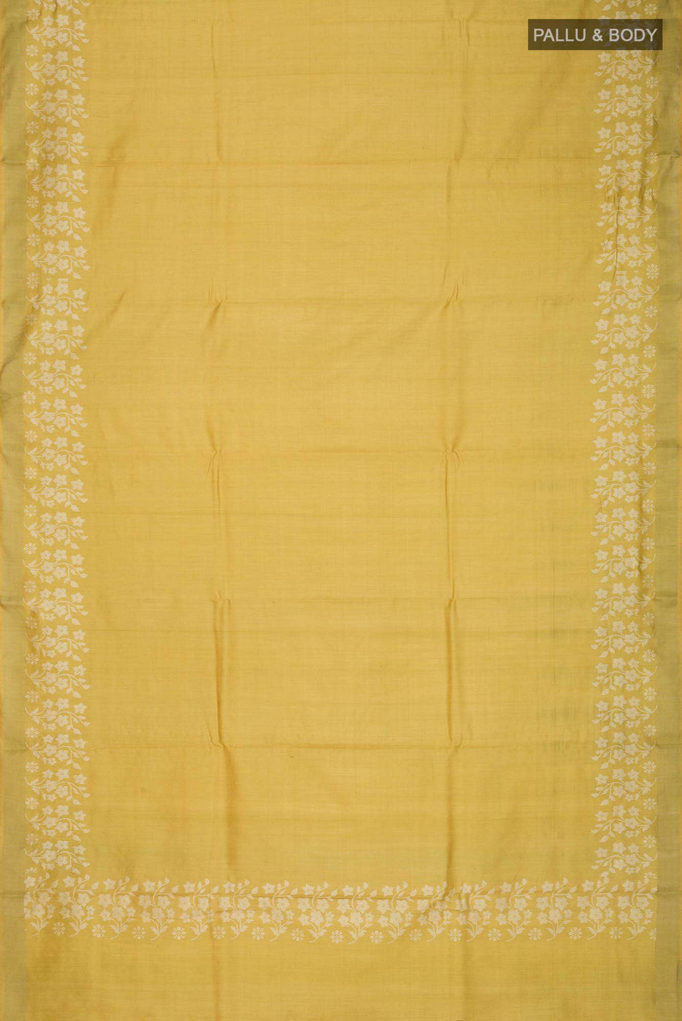 Forget Me Not-Yellow Bhagalpuri Tussar Silk Saree - Image 10