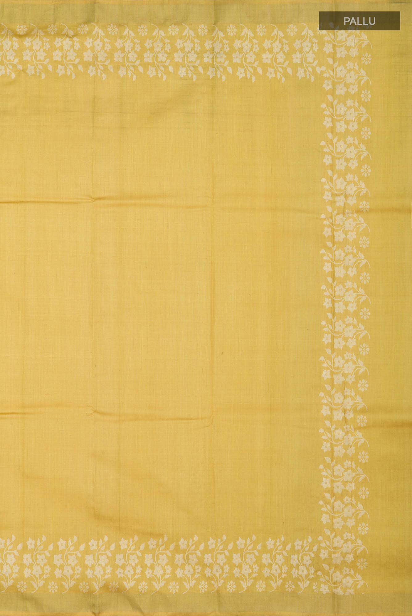 Forget Me Not-Yellow Bhagalpuri Tussar Silk Saree - Image 5