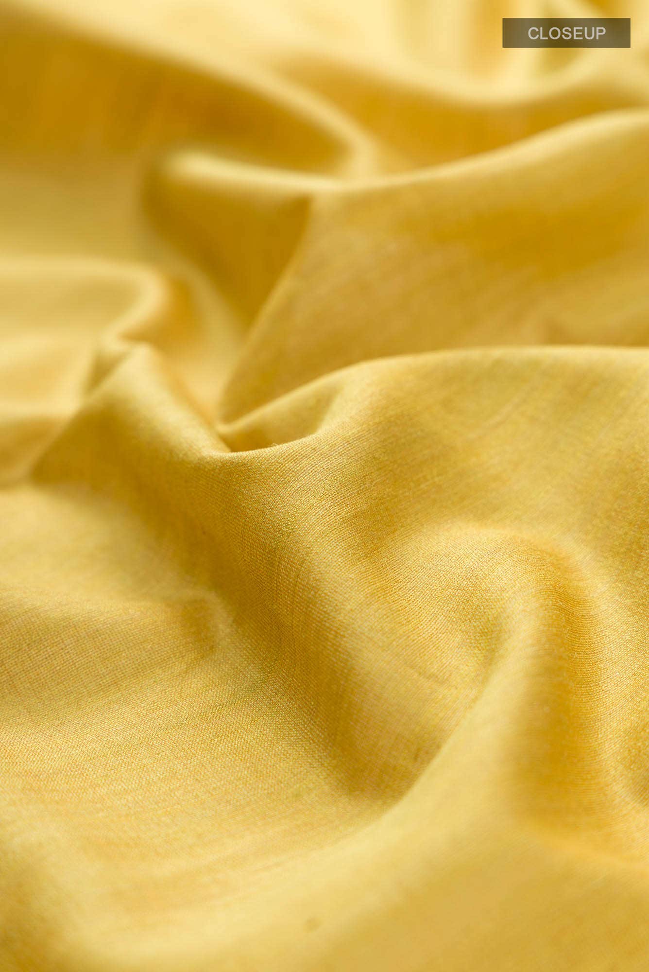 Forget Me Not-Yellow Bhagalpuri Tussar Silk Saree - Image 9