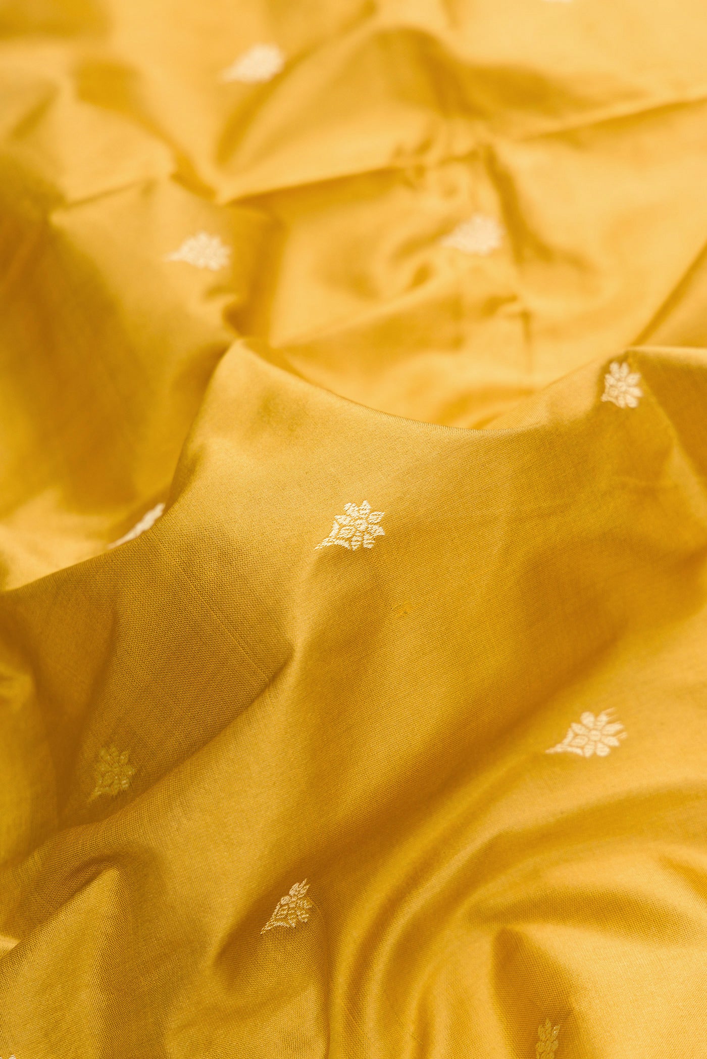 Mustard Banarasi Katan Silk Saree - Image 2