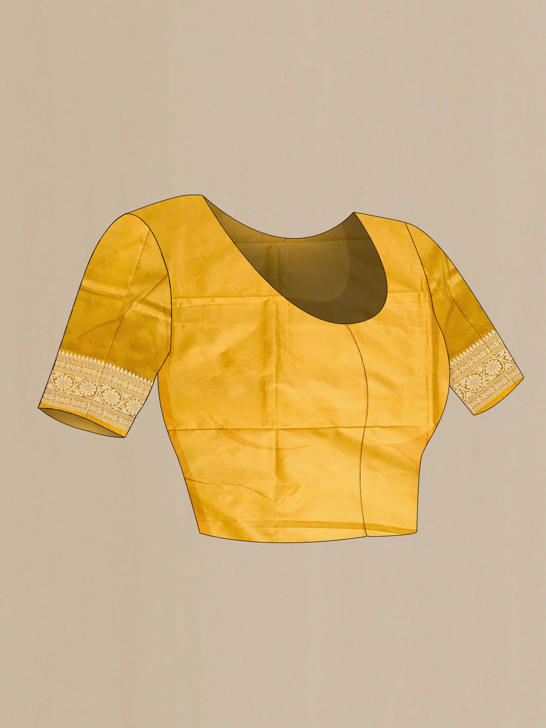 Mustard Banarasi Katan Silk Saree - Image 4