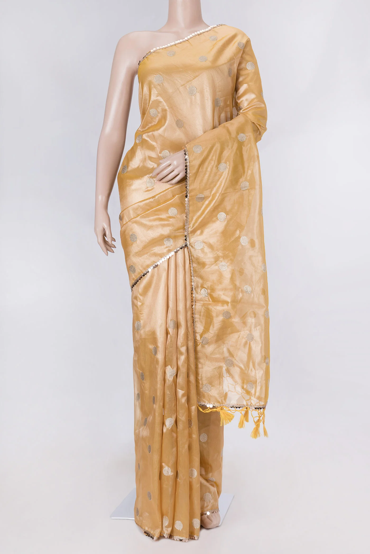 Gold Dual Tone Blended Organza Silk Saree