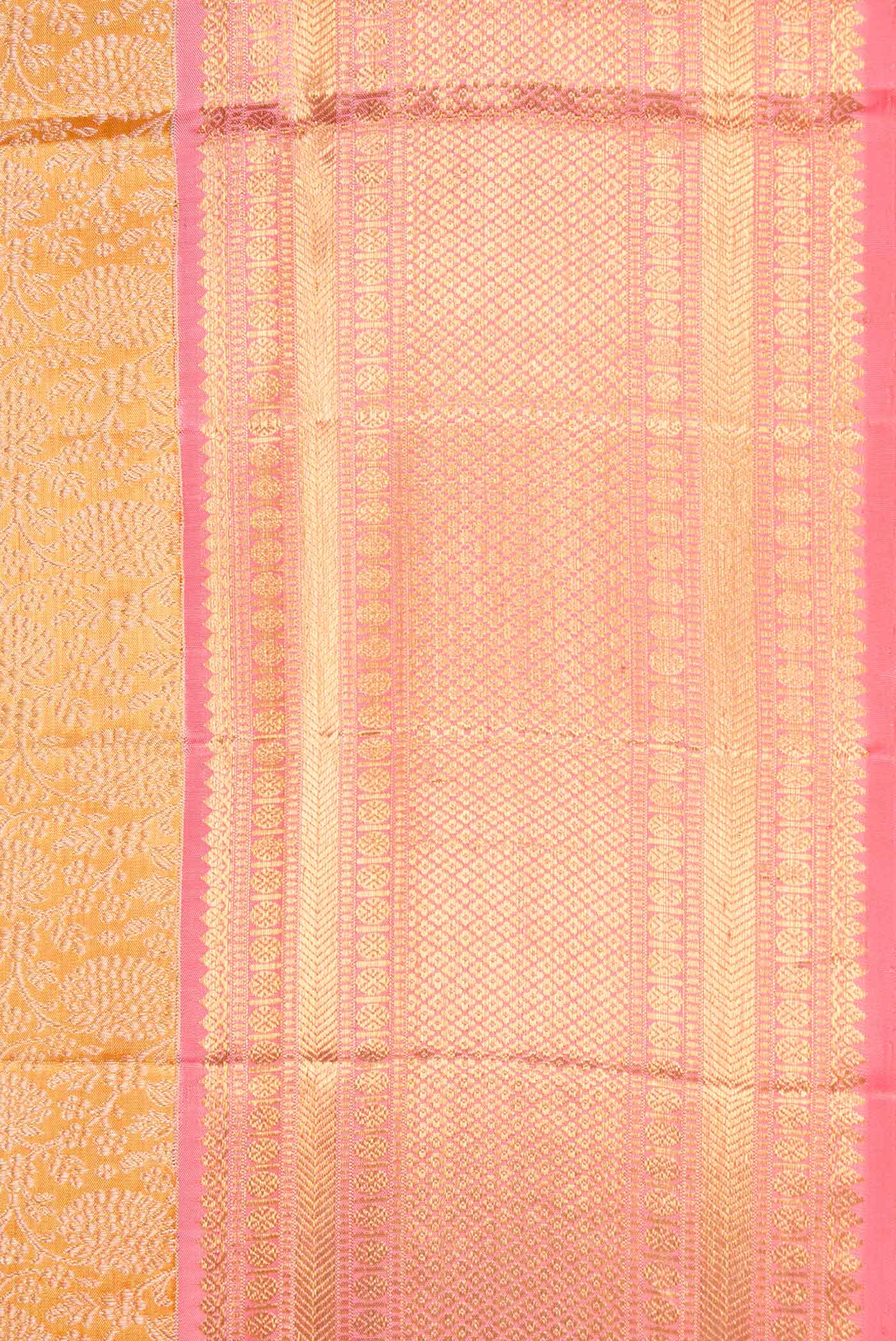 Gold Dual Tone Kanjivaram Silk Saree - Image 3