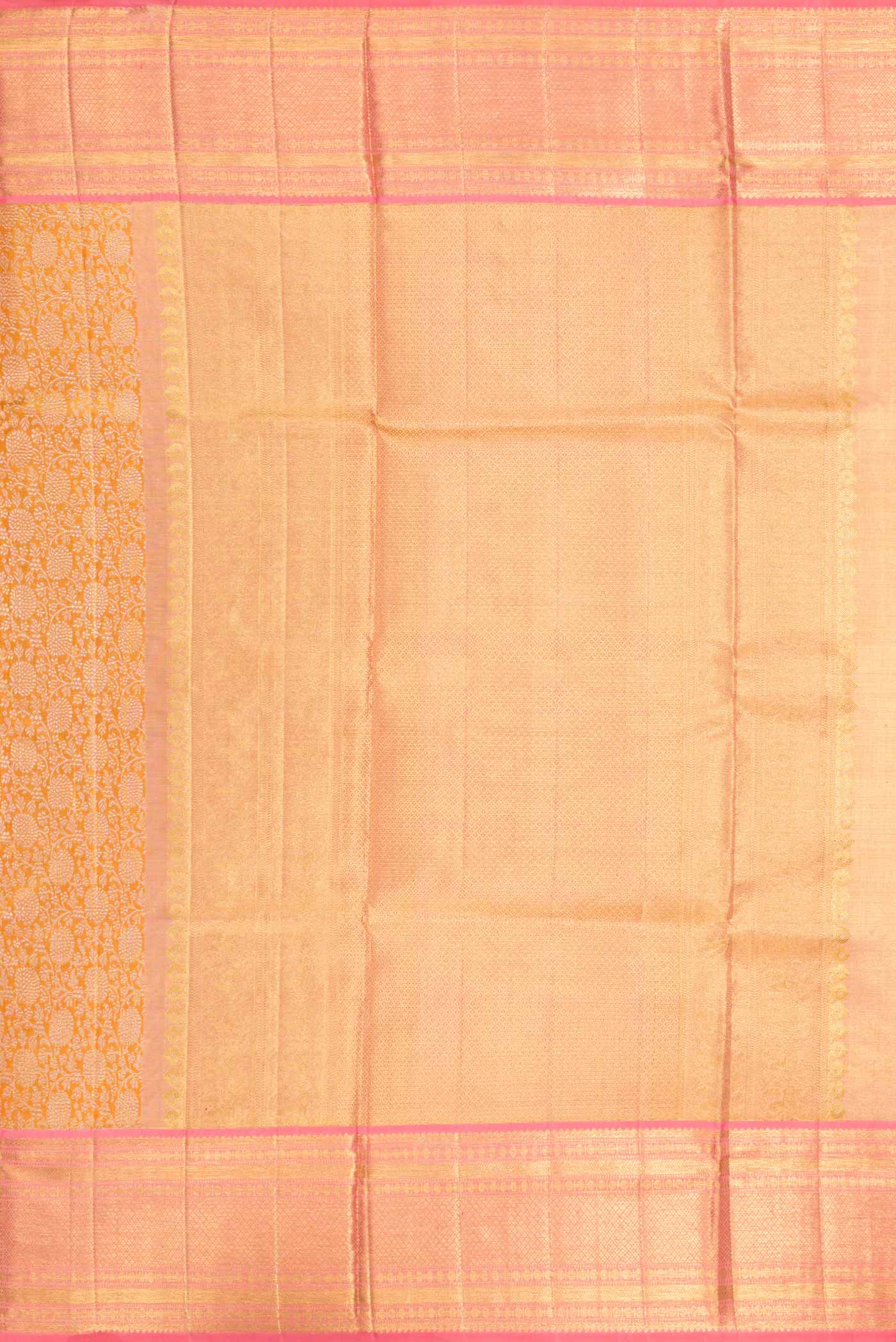 Gold Dual Tone Kanjivaram Silk Saree - Image 7