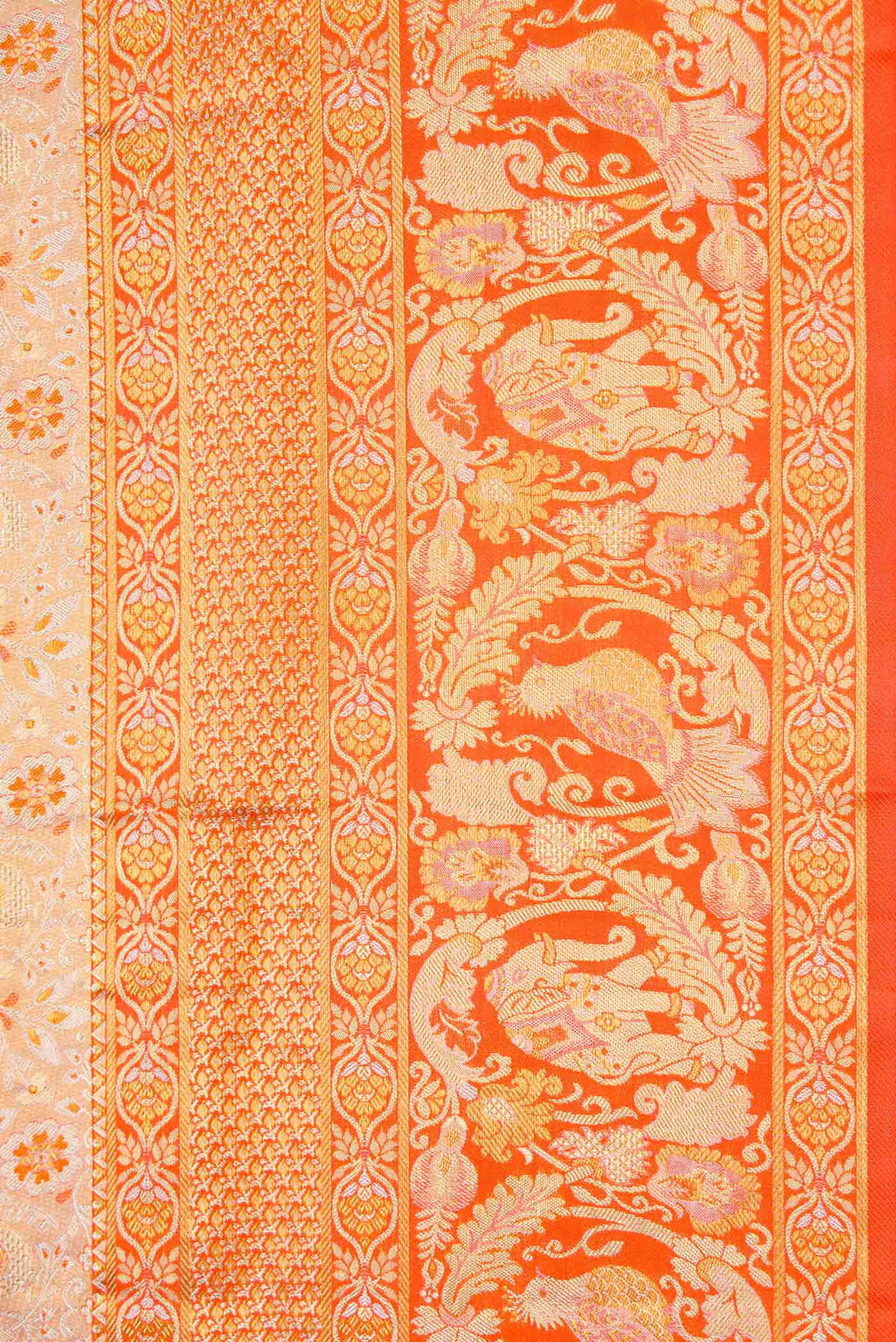 Gold Dual Tone Kanchipuram Silk Saree - Image 3
