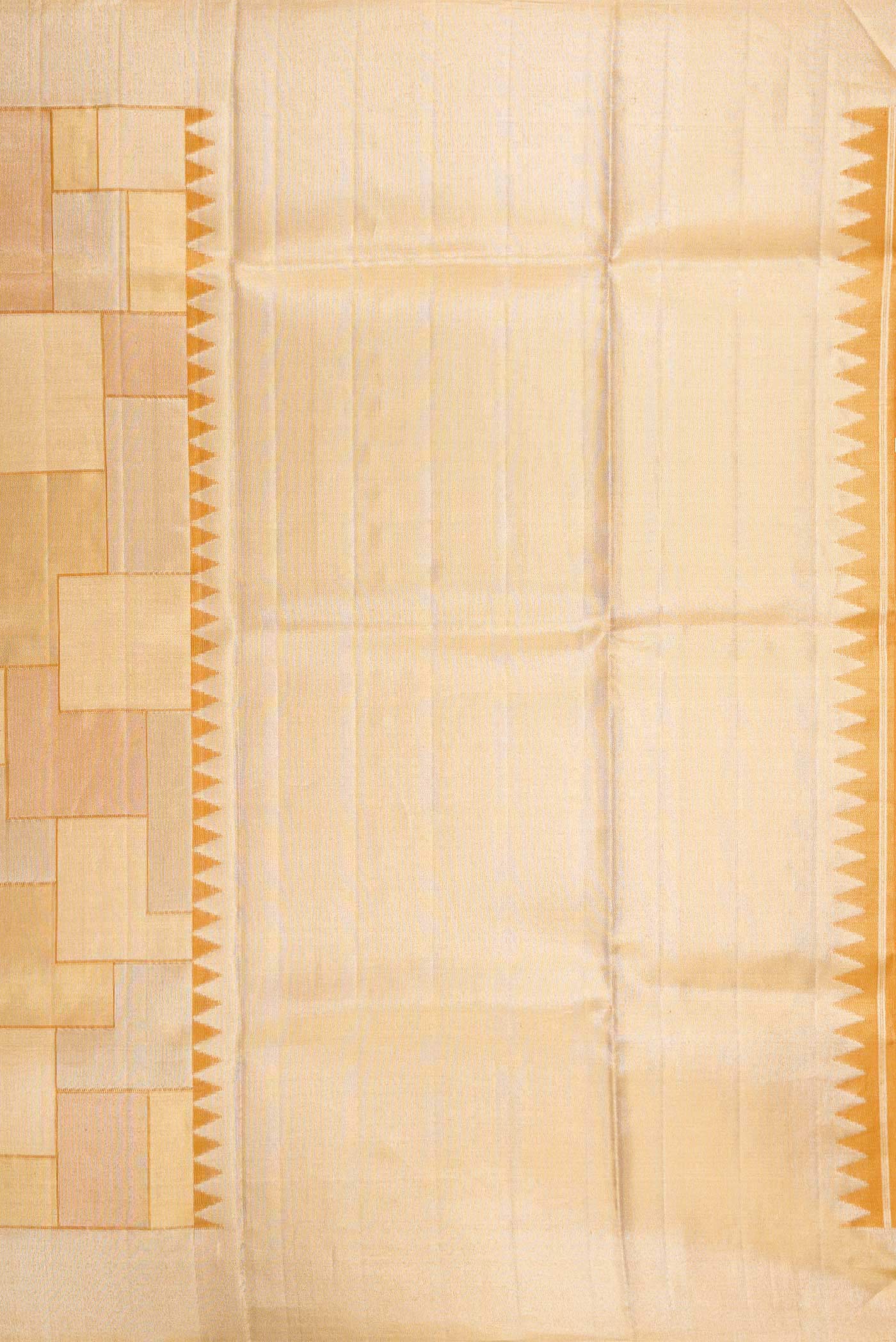 Gold Dual Tone Kanchipuram Silk Saree - Image 7