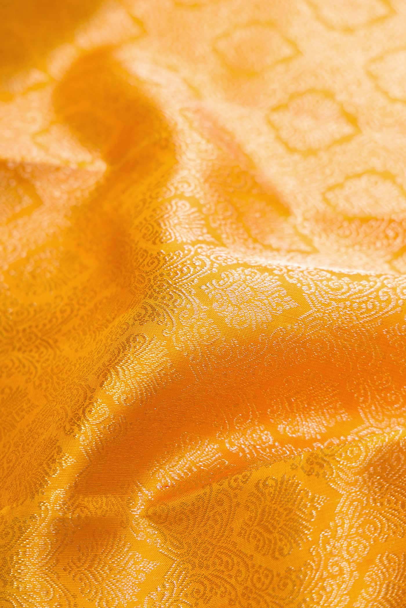Yellow Kanchipuram Silk Saree - Image 2