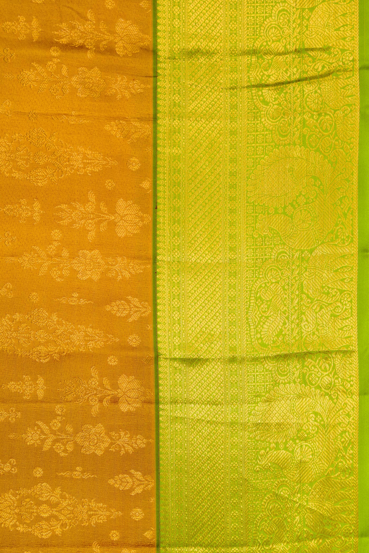 Mustard Kanchipuram Silk Saree - Image 3