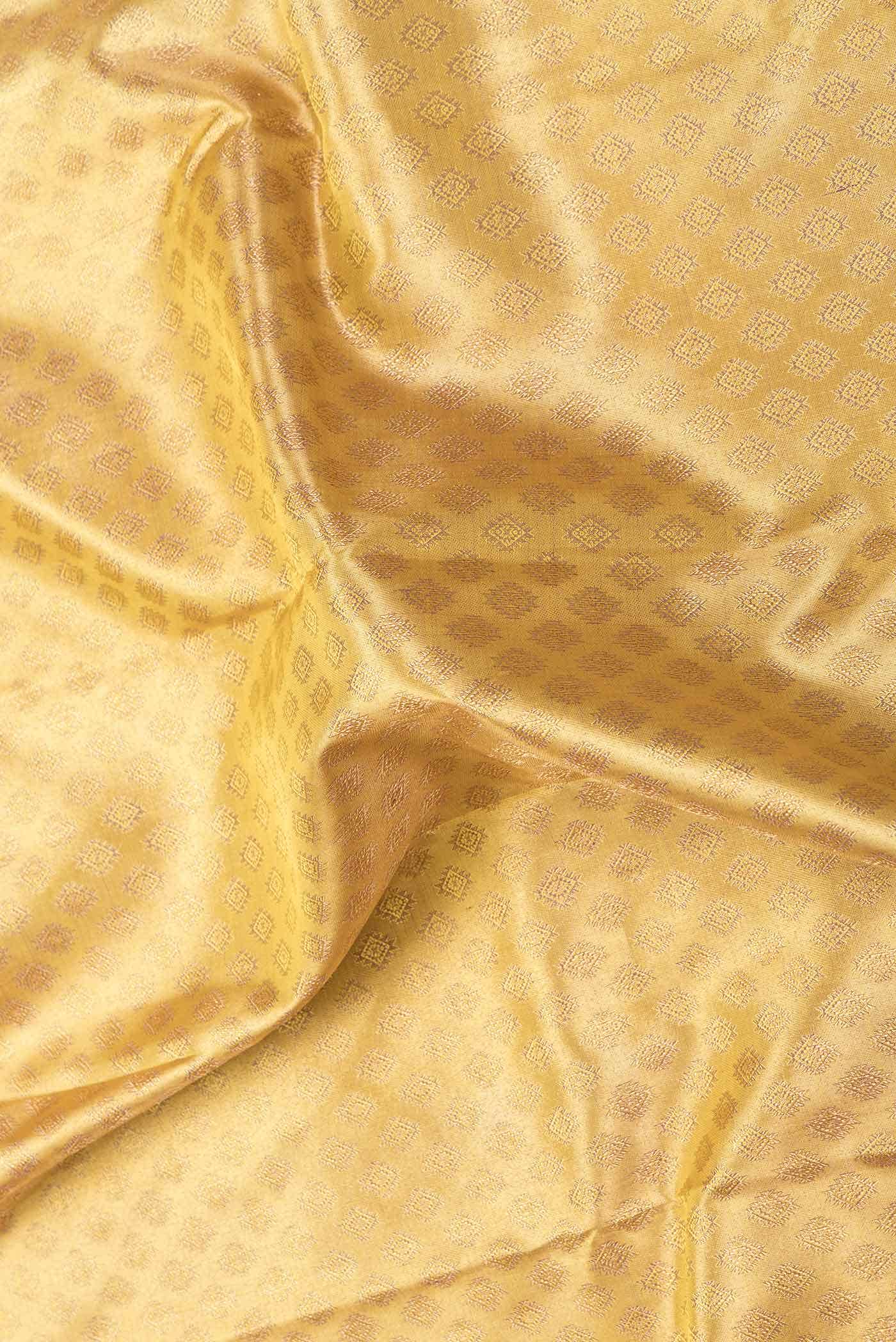 Pure Silk Pure Zari Gold Dual Tone Kanjivaram Saree - Image 3