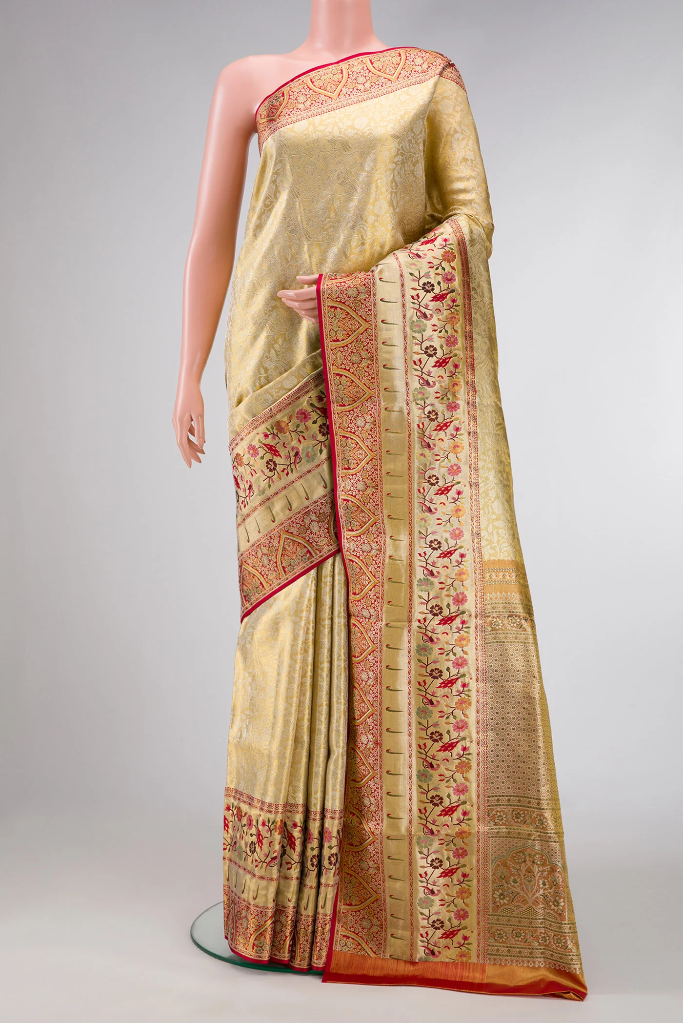 Gold Kanchipuram Tissue Silk Saree
