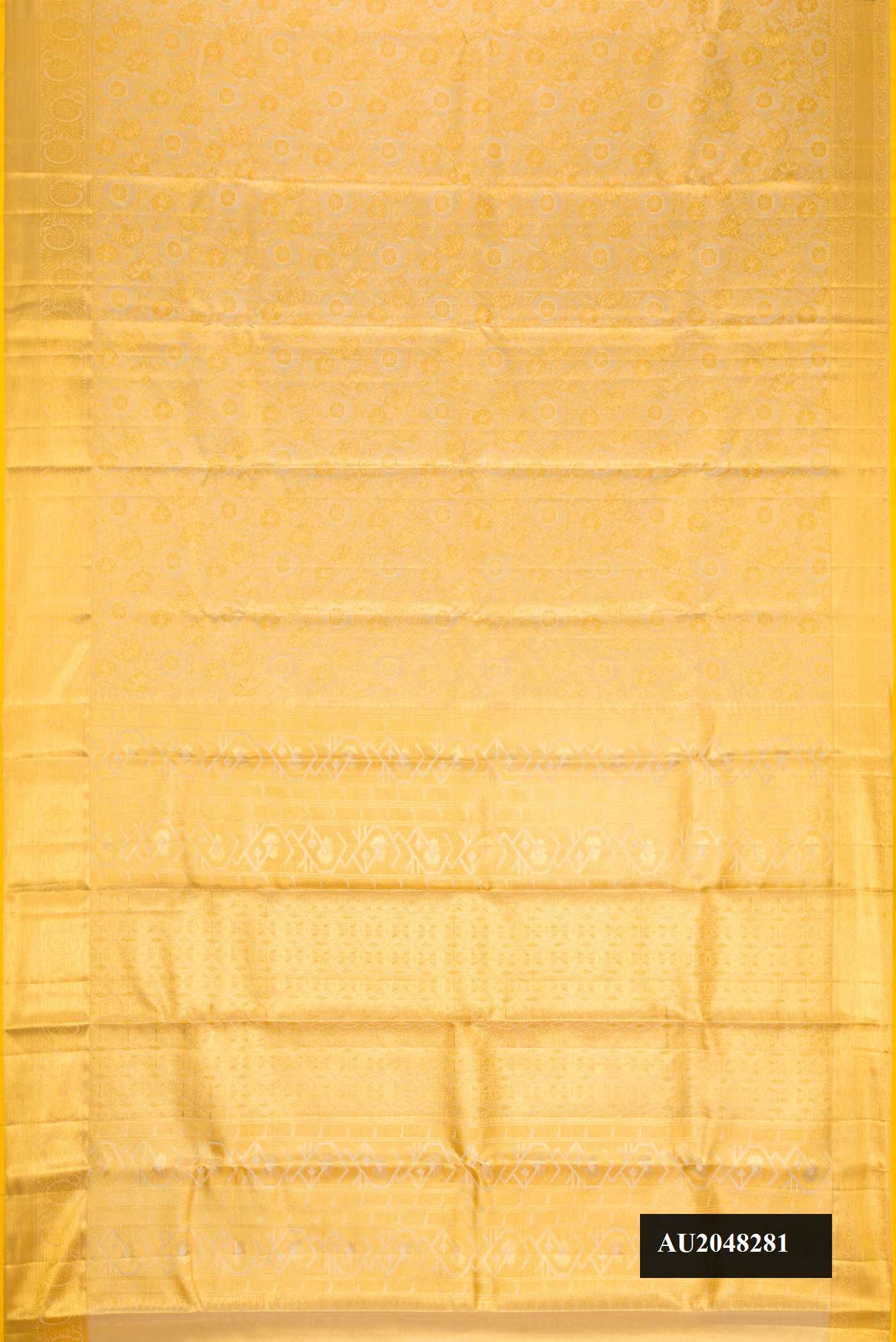 Gold Dual Tone Kanchipuram Tissue Silk Saree