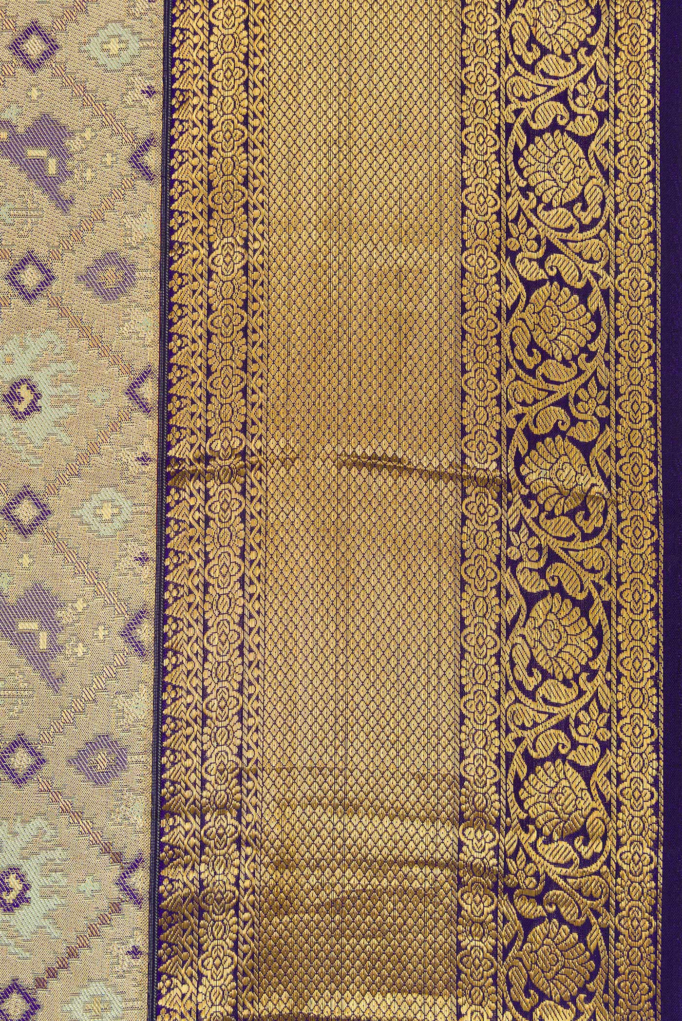 Gold Kanchipuram Tissue Silk Saree - Image 3