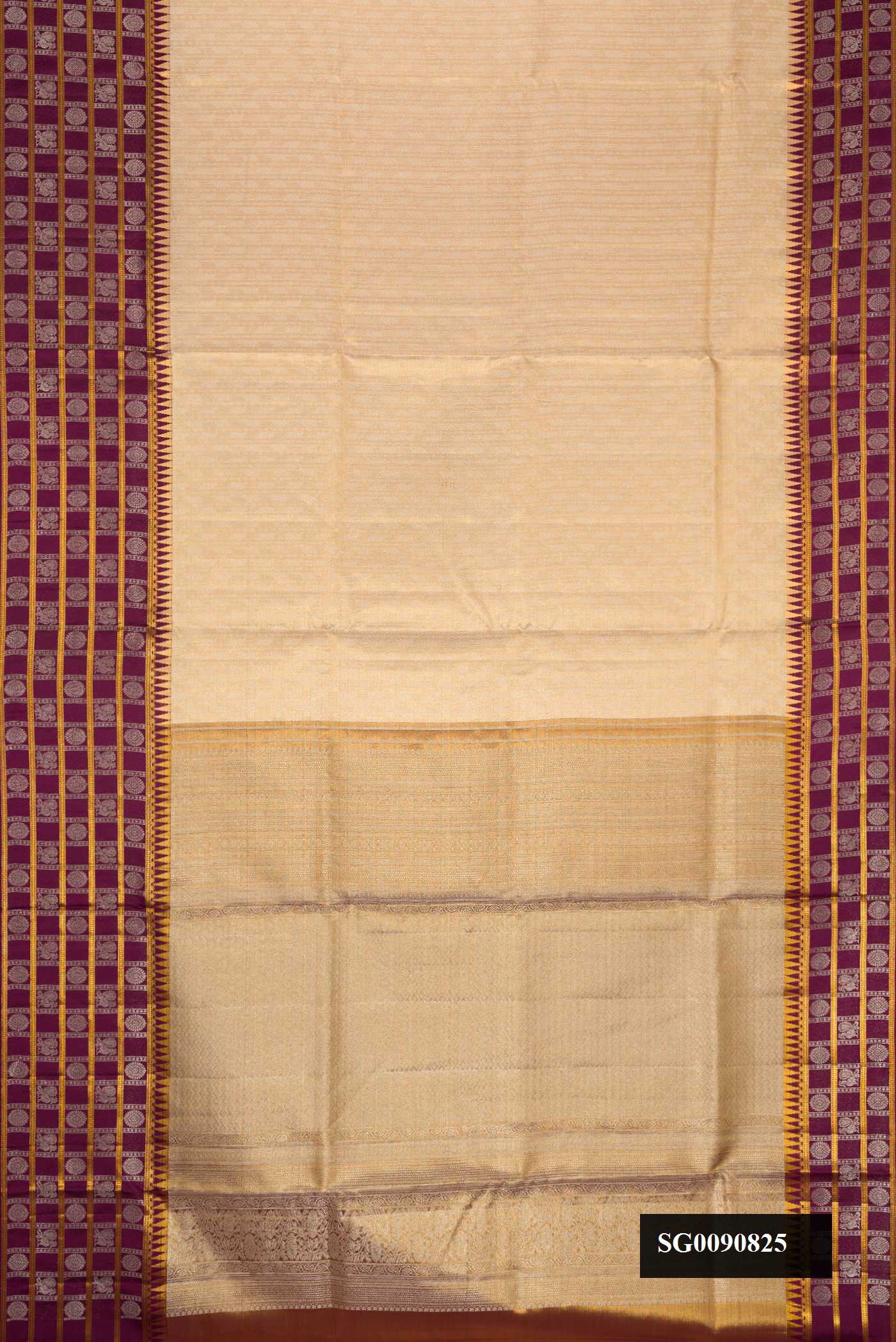Gold Dual Tone Kanchipuram Tissue Silk Saree