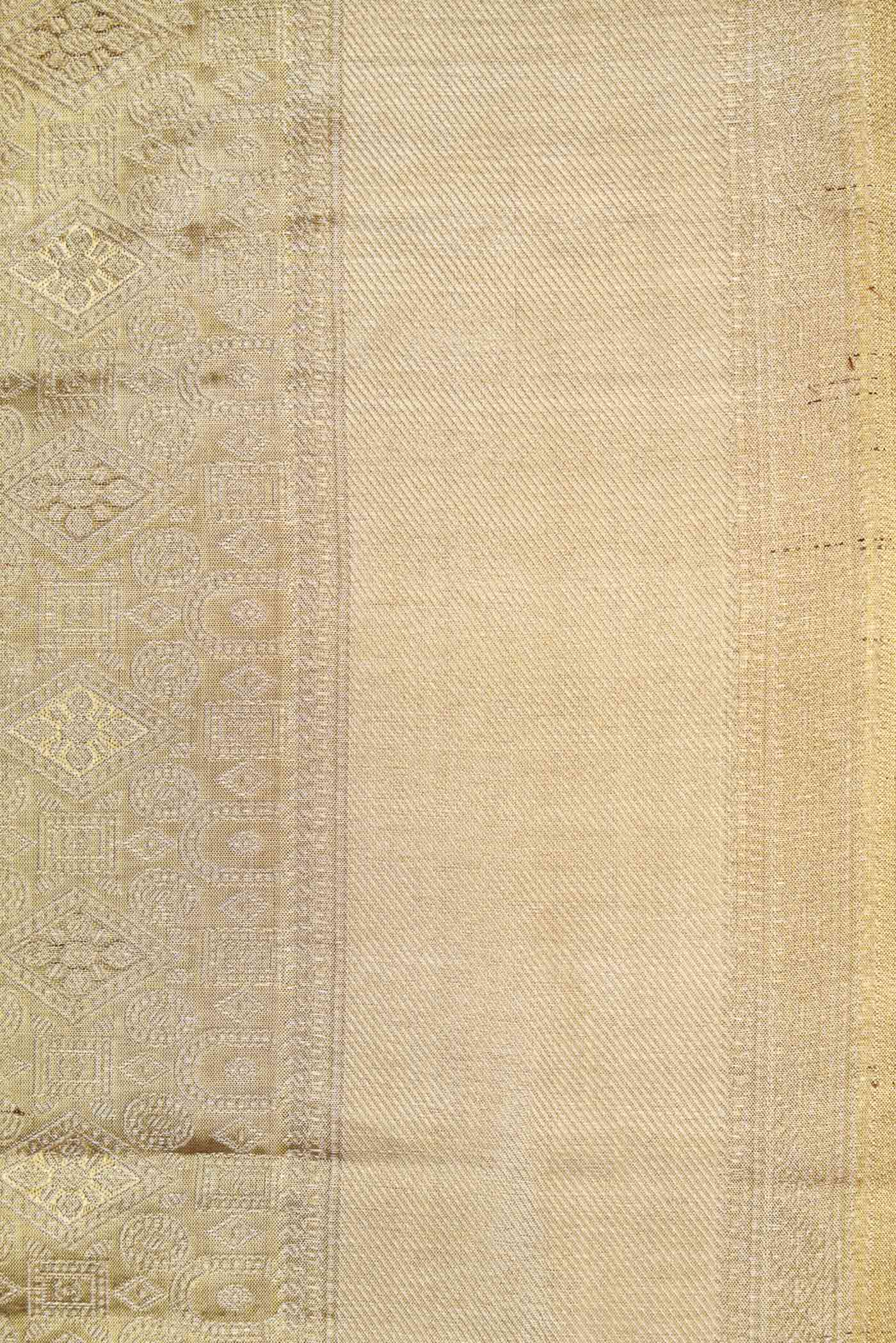 Gold Dual Tone Kanjivaram Tissue Silk Saree - Image 3