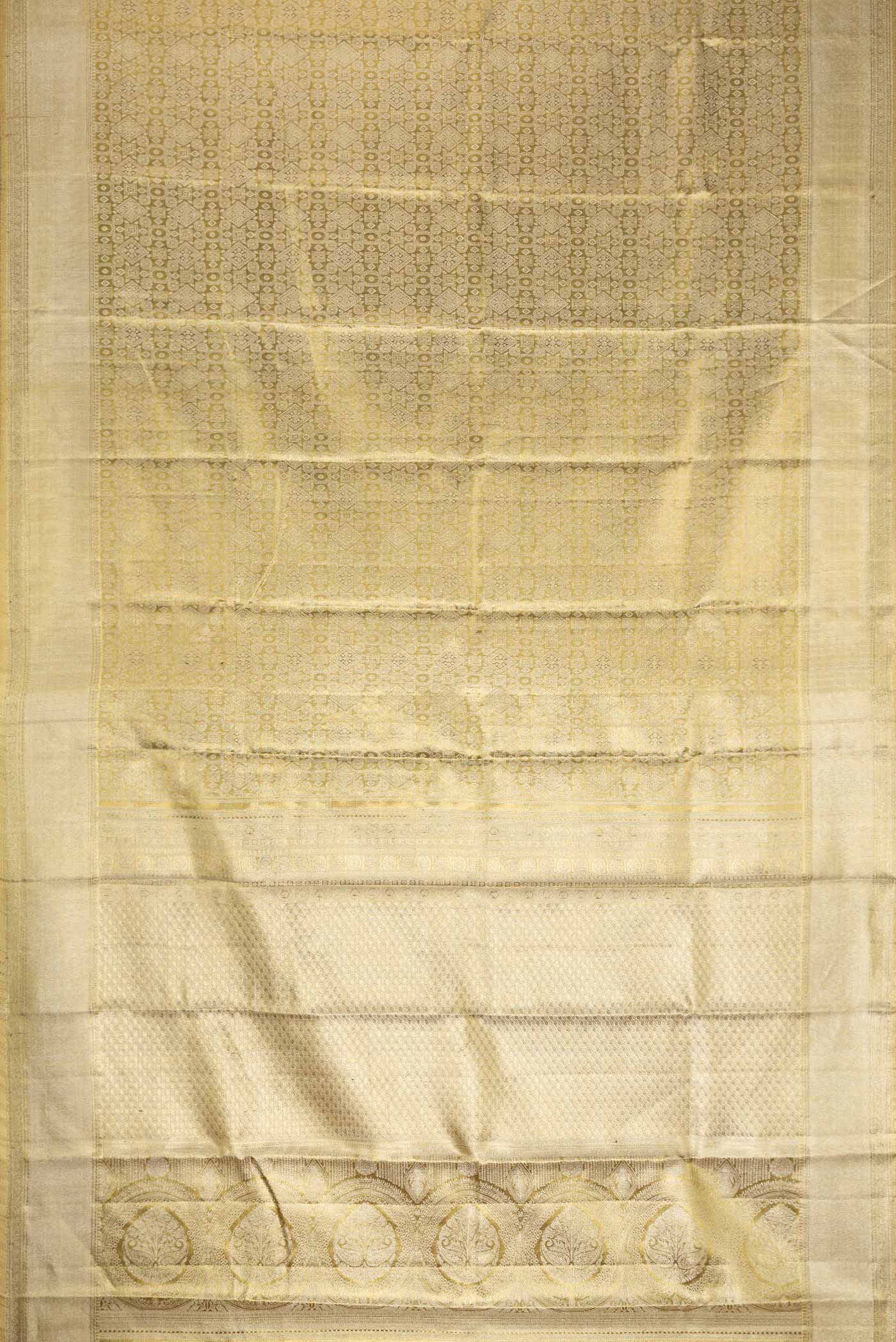 Gold Dual Tone Kanjivaram Tissue Silk Saree - Image 6