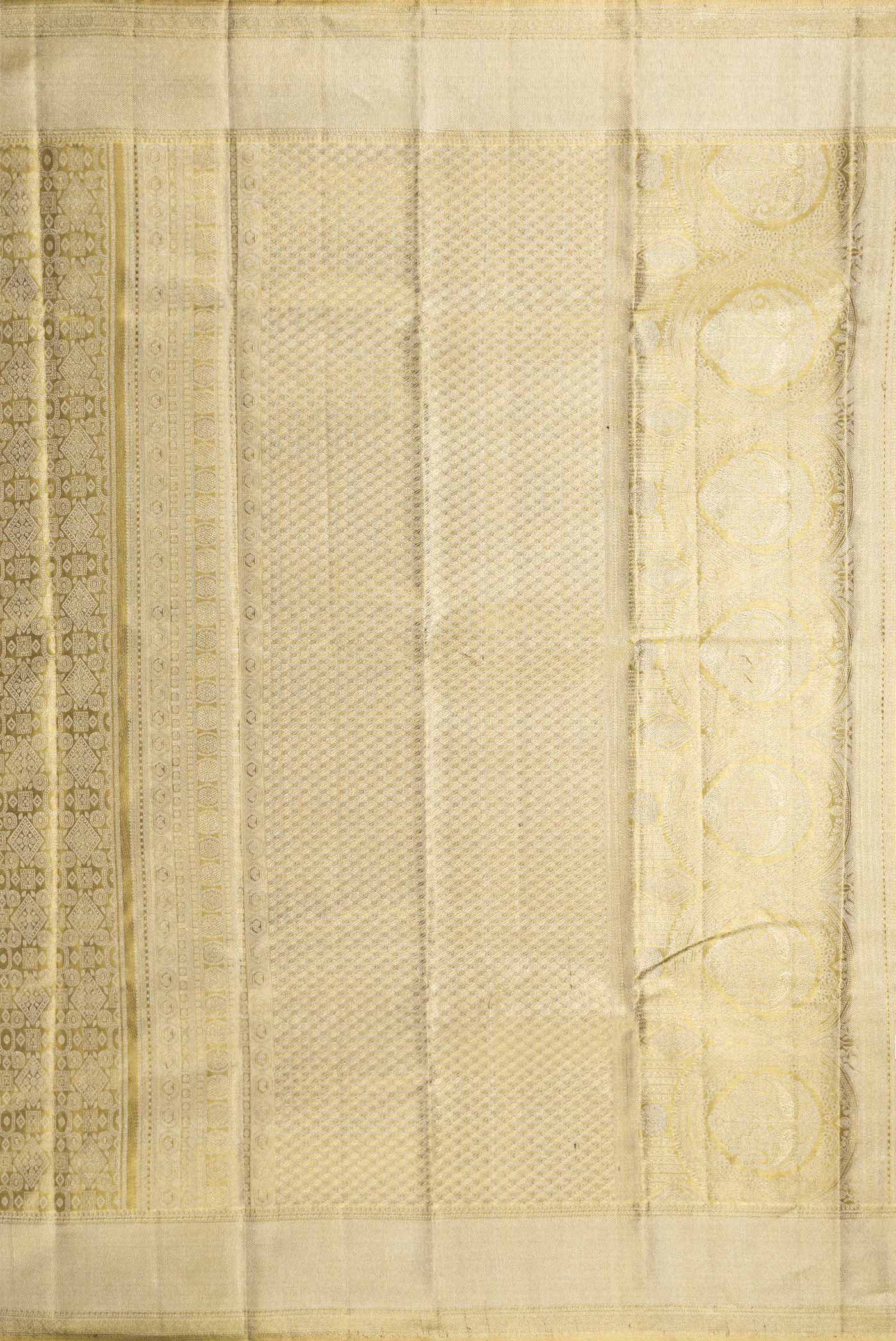 Gold Dual Tone Kanjivaram Tissue Silk Saree - Image 7