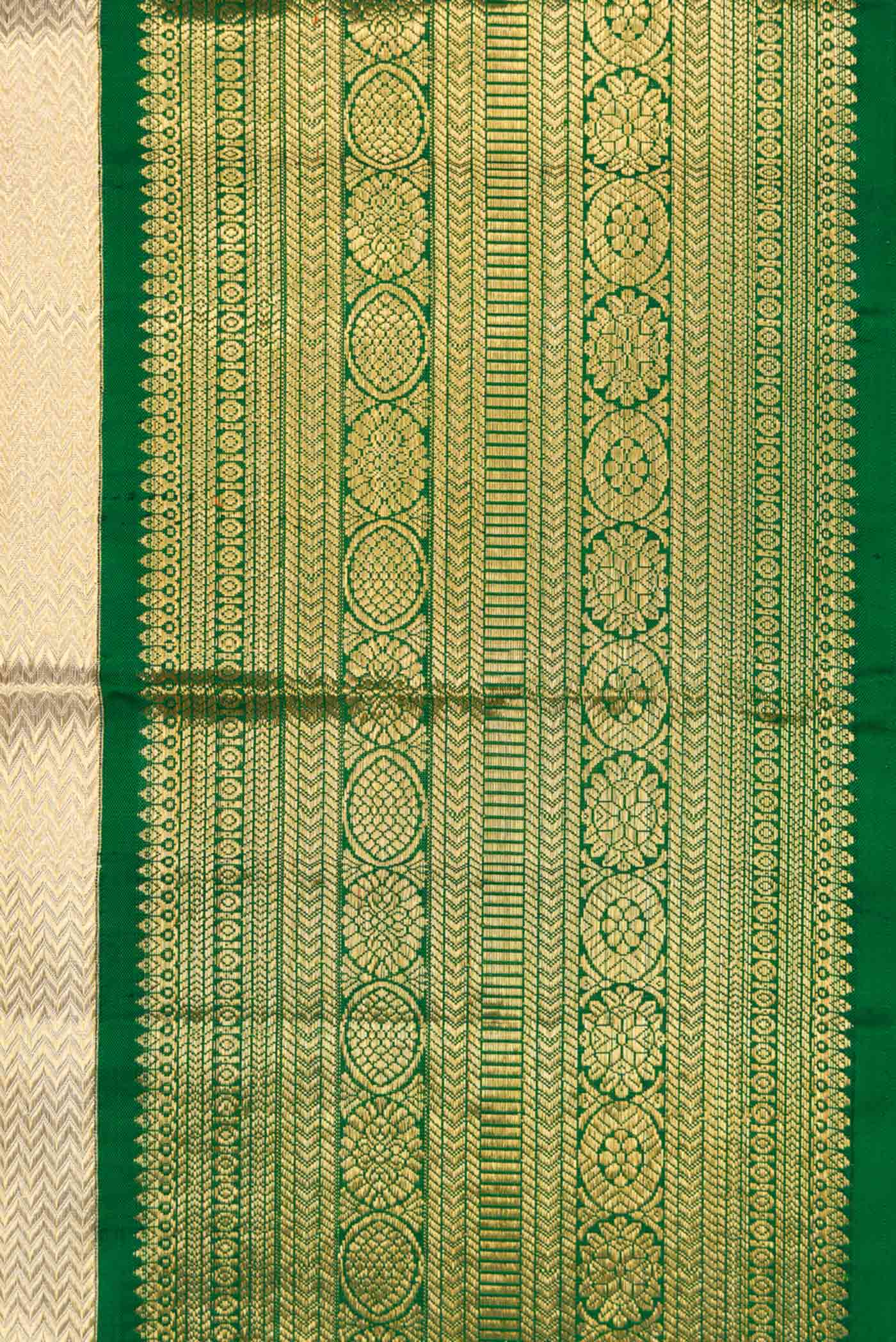 Gold Dual Tone Kanjivaram Tissue Silk Saree - Image 3