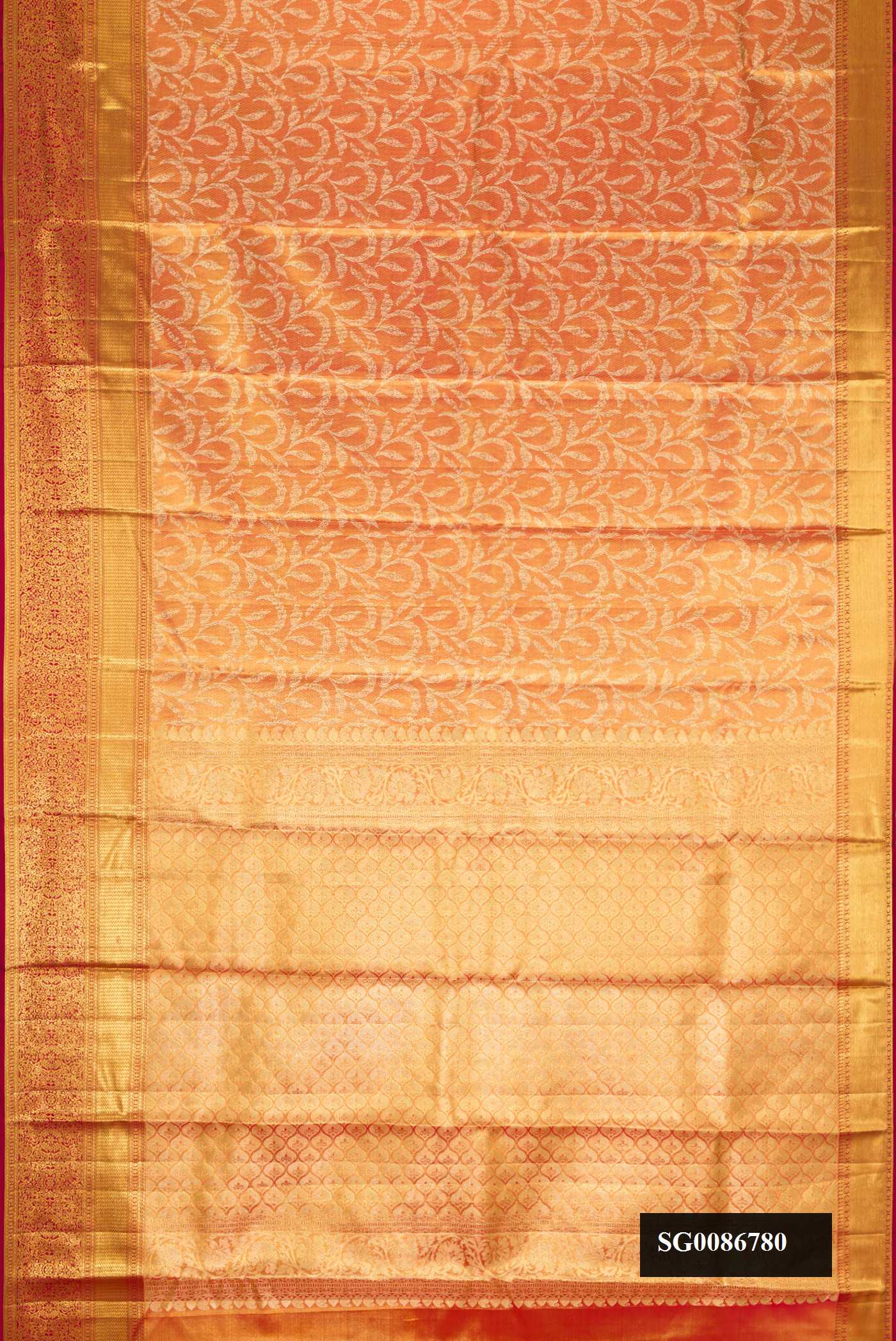 Gold Dual Tone Kanchipuram Tissue Silk Saree