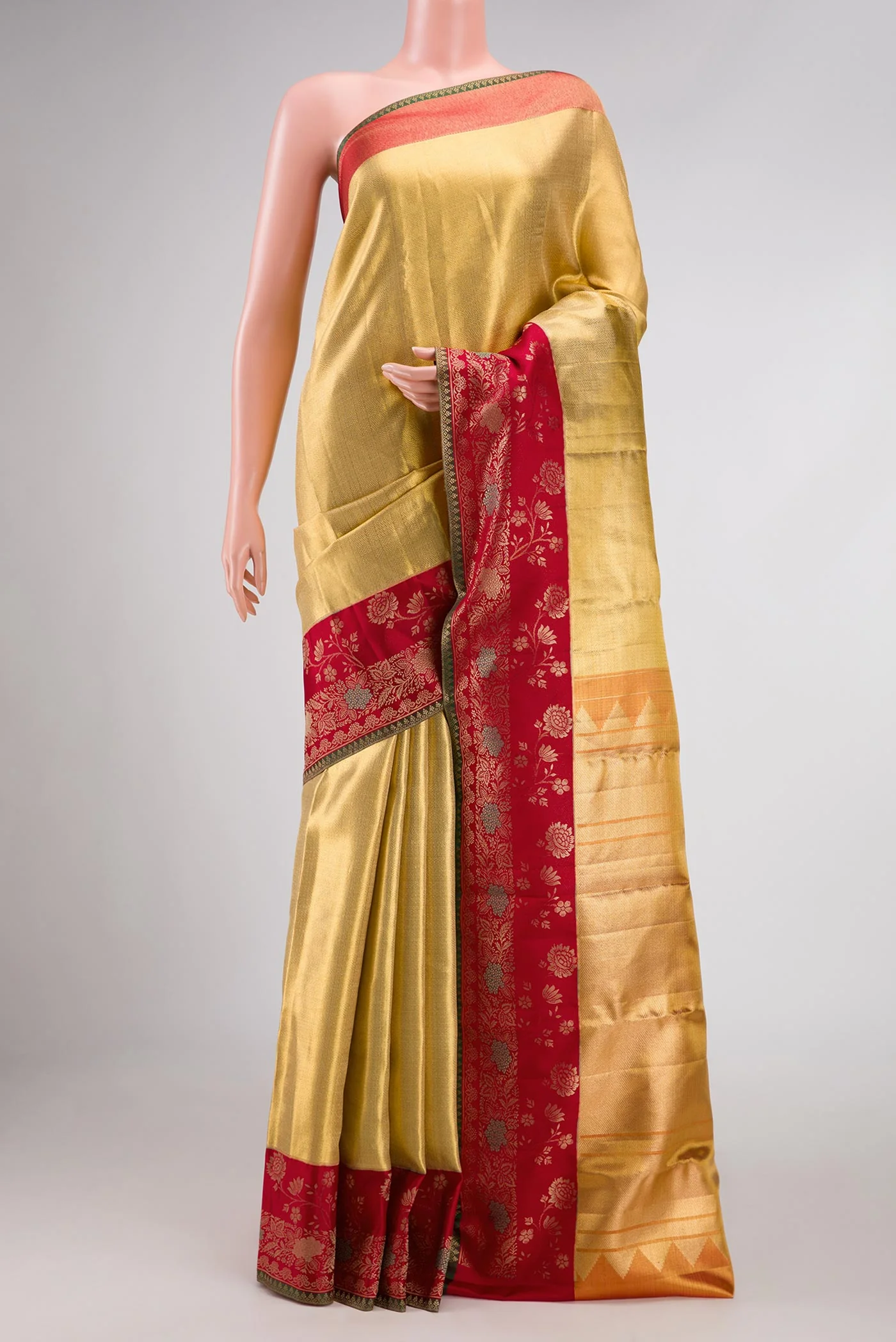Gold Kanjivaram Tissue Silk Saree