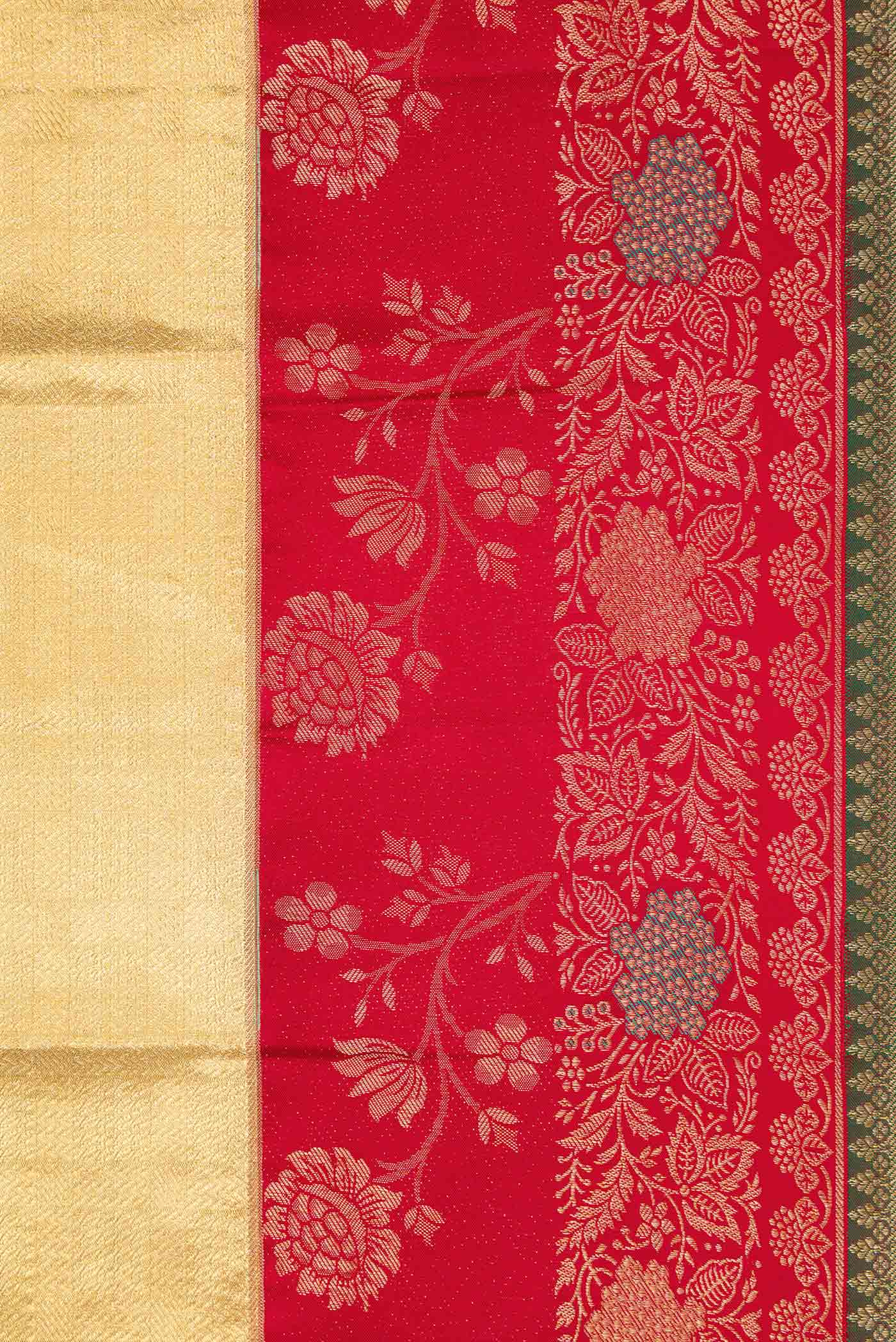 Gold Kanjivaram Tissue Silk Saree - Image 3