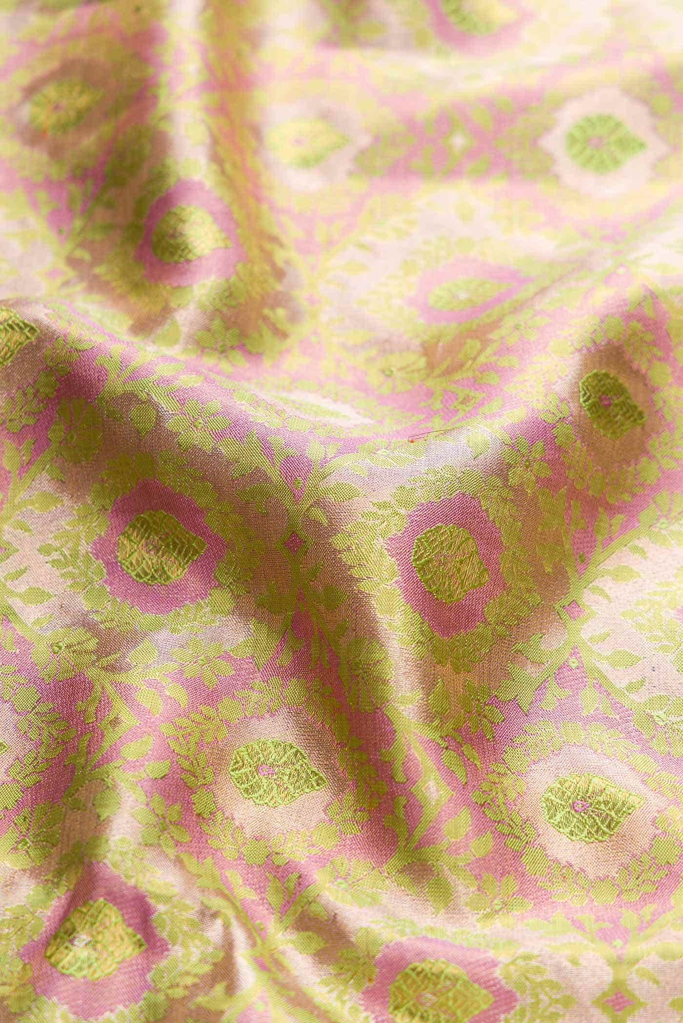 Gold Dual Tone Kanjivaram Tissue Silk Saree - Image 3