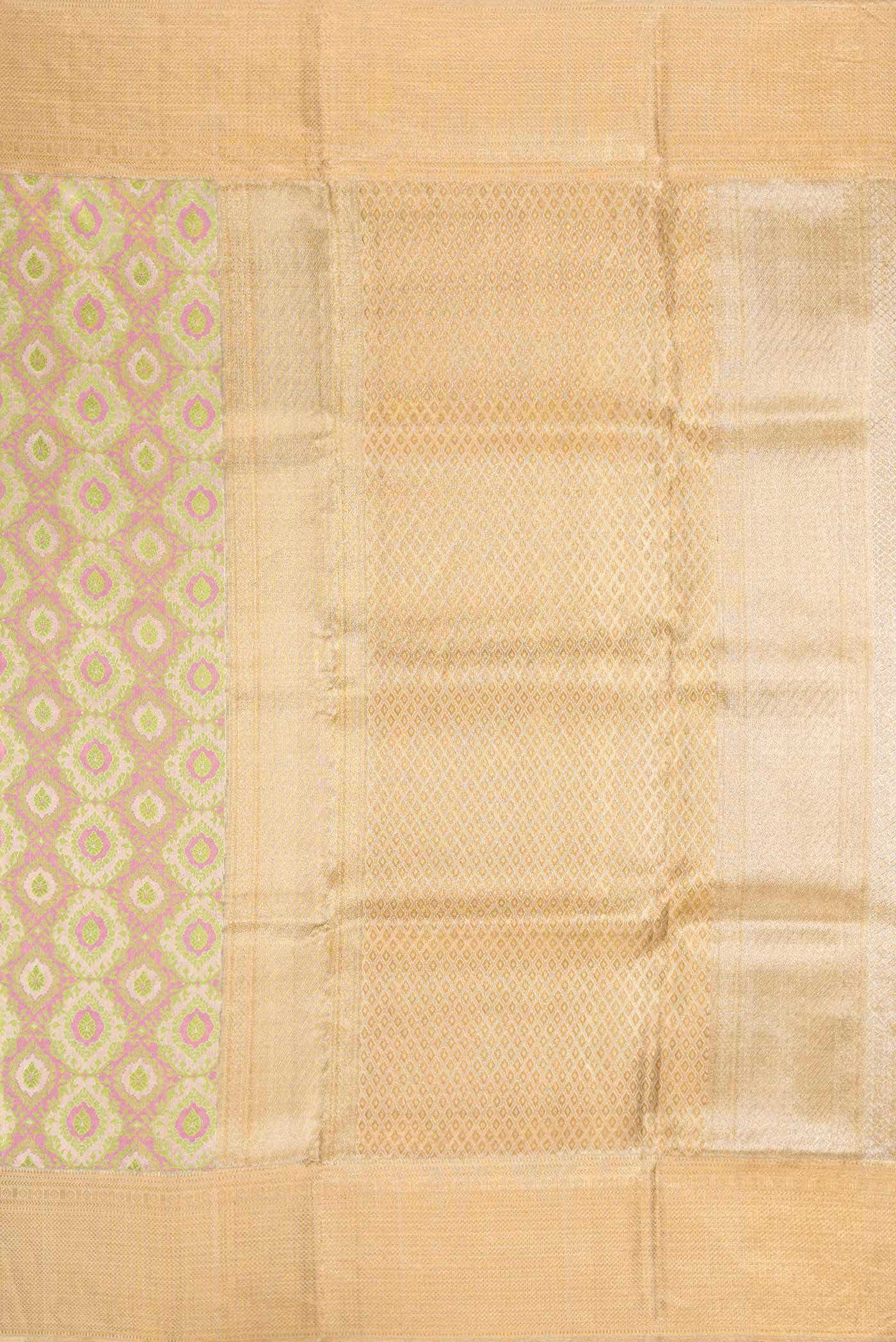 Gold Dual Tone Kanjivaram Tissue Silk Saree - Image 5