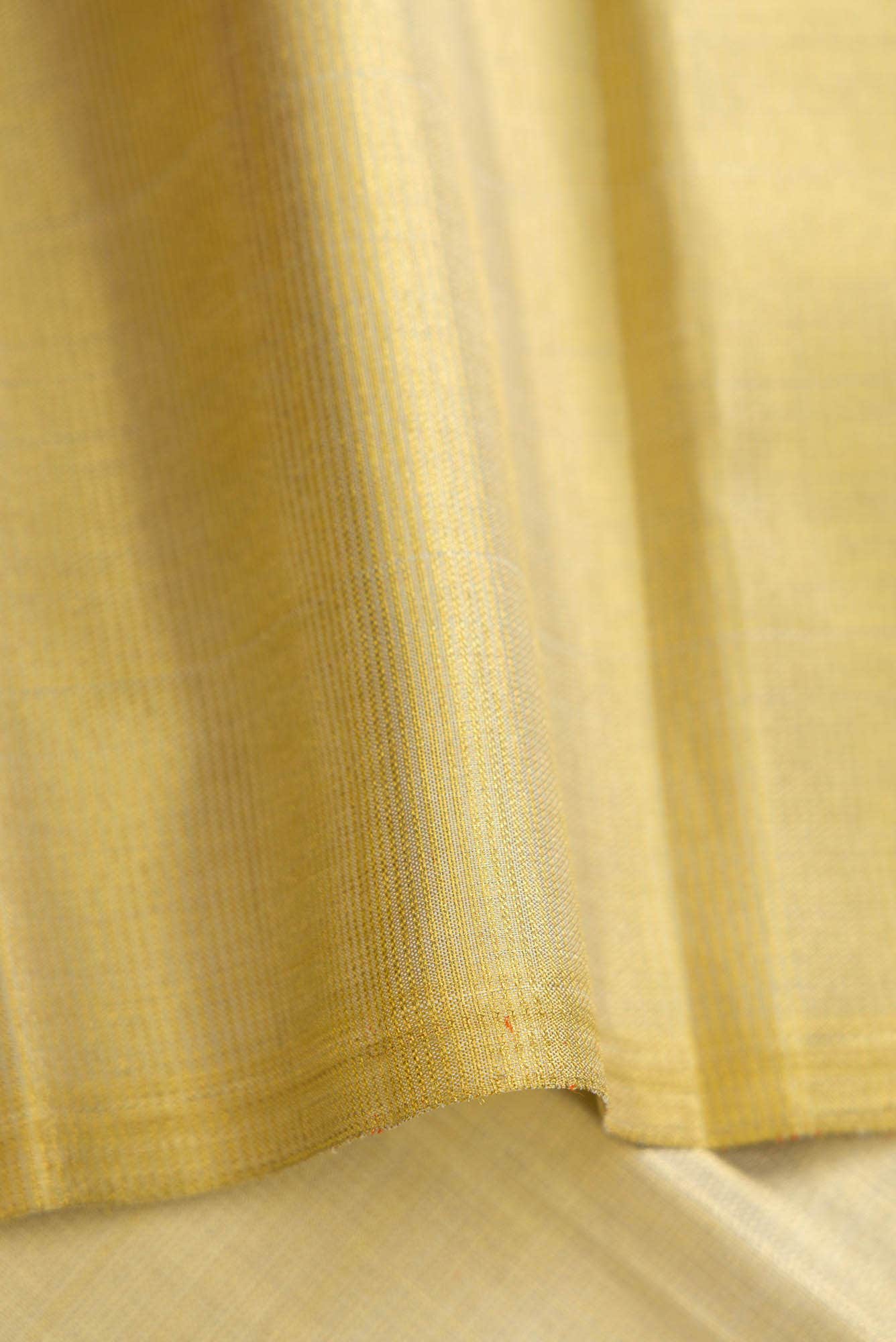 Gold Dual Tone Kanjivaram Tissue Silk Saree - Image 6