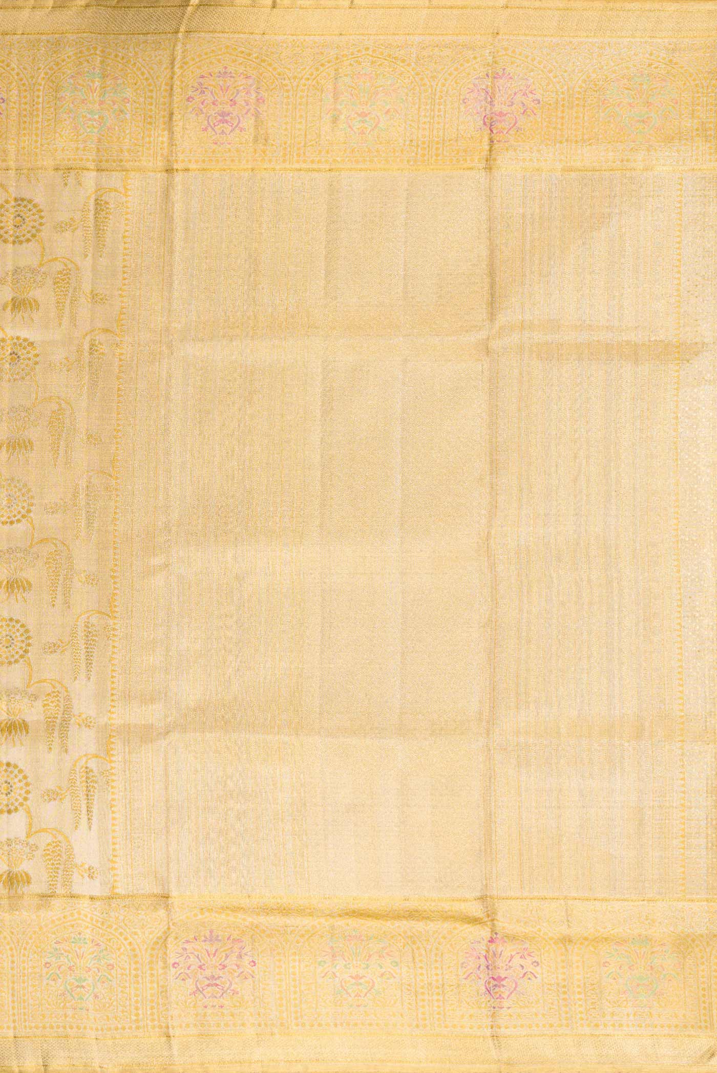 Gold Dual Tone Kanjivaram Tissue Silk Saree - Image 7