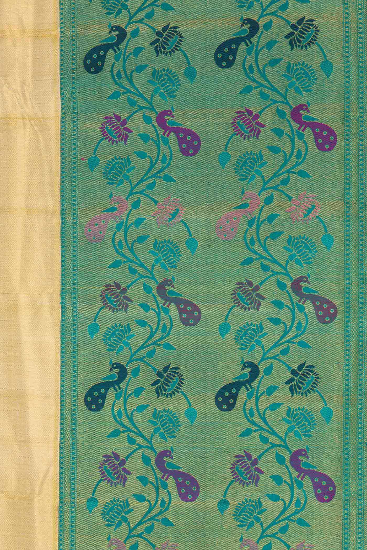 Gold Kanjivaram Tissue Silk Saree - Image 3
