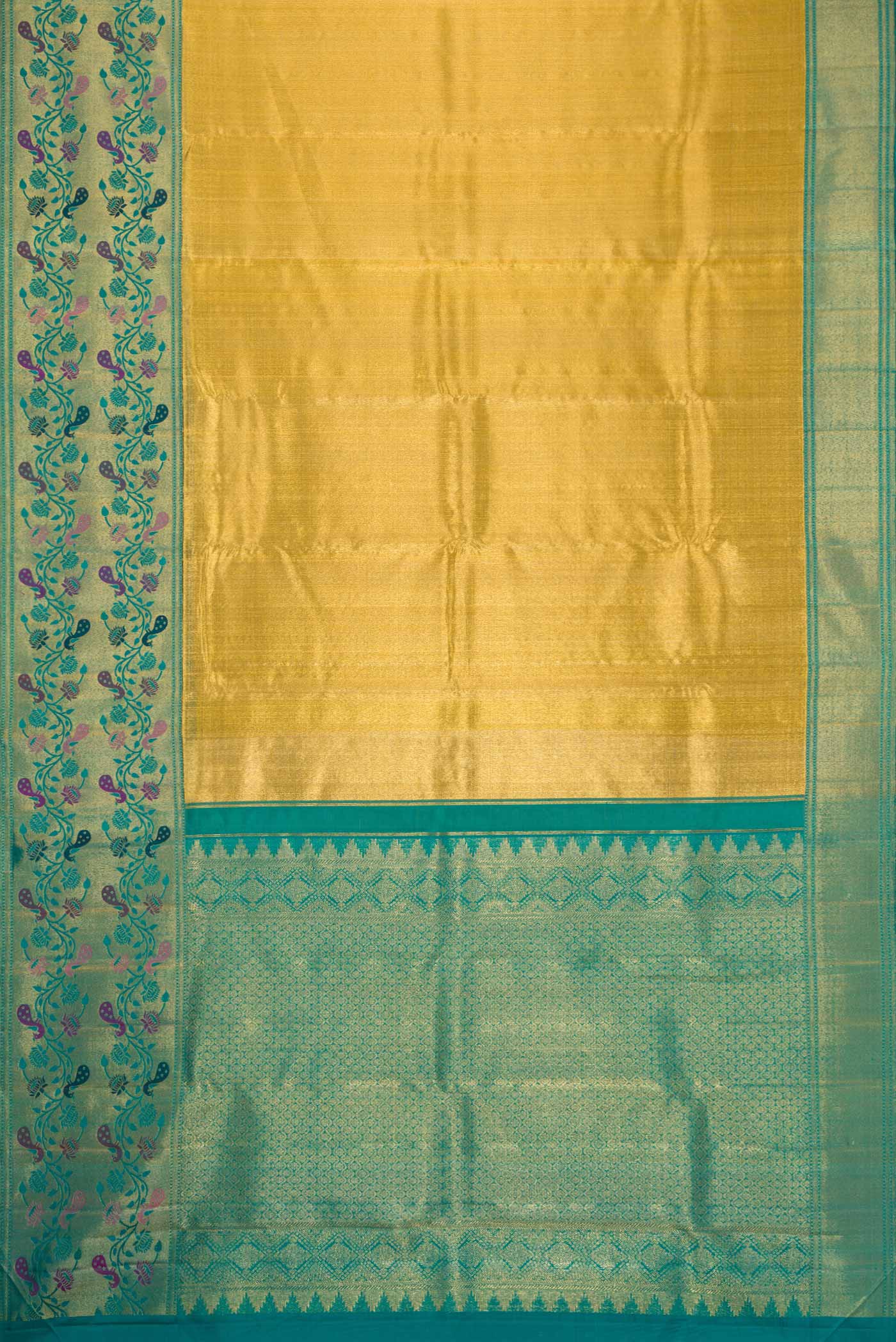 Gold Kanjivaram Tissue Silk Saree - Image 6