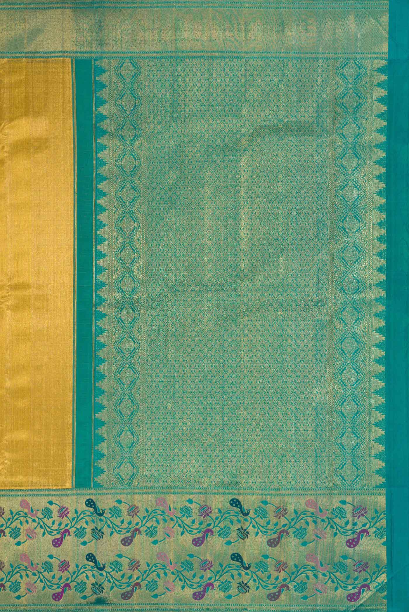 Gold Kanjivaram Tissue Silk Saree - Image 7