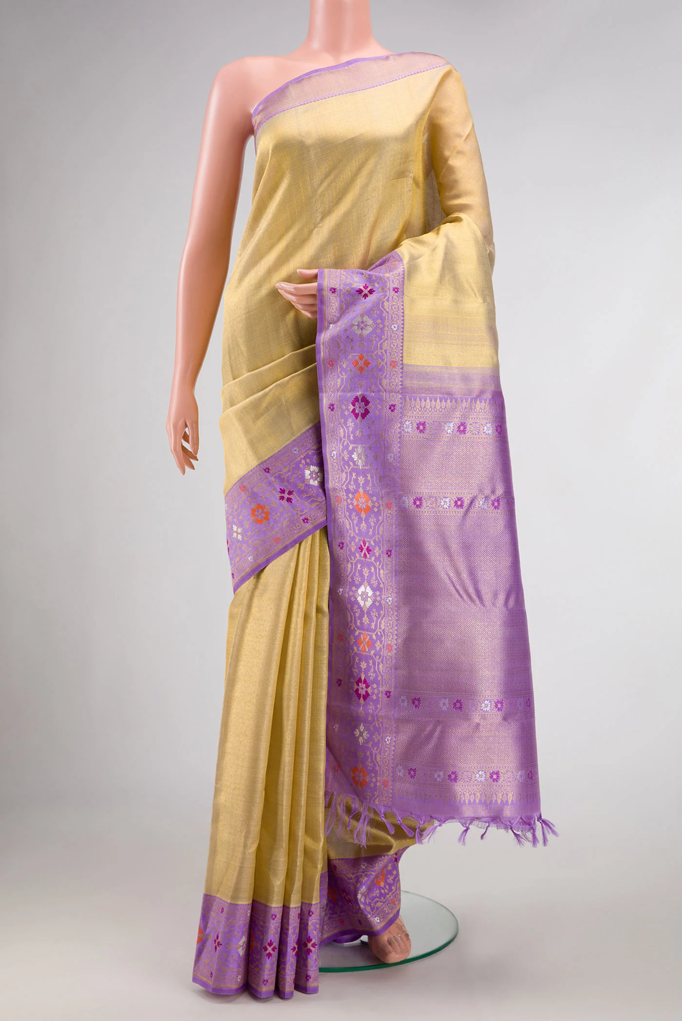 Gold Kanjivaram Tissue Silk Saree