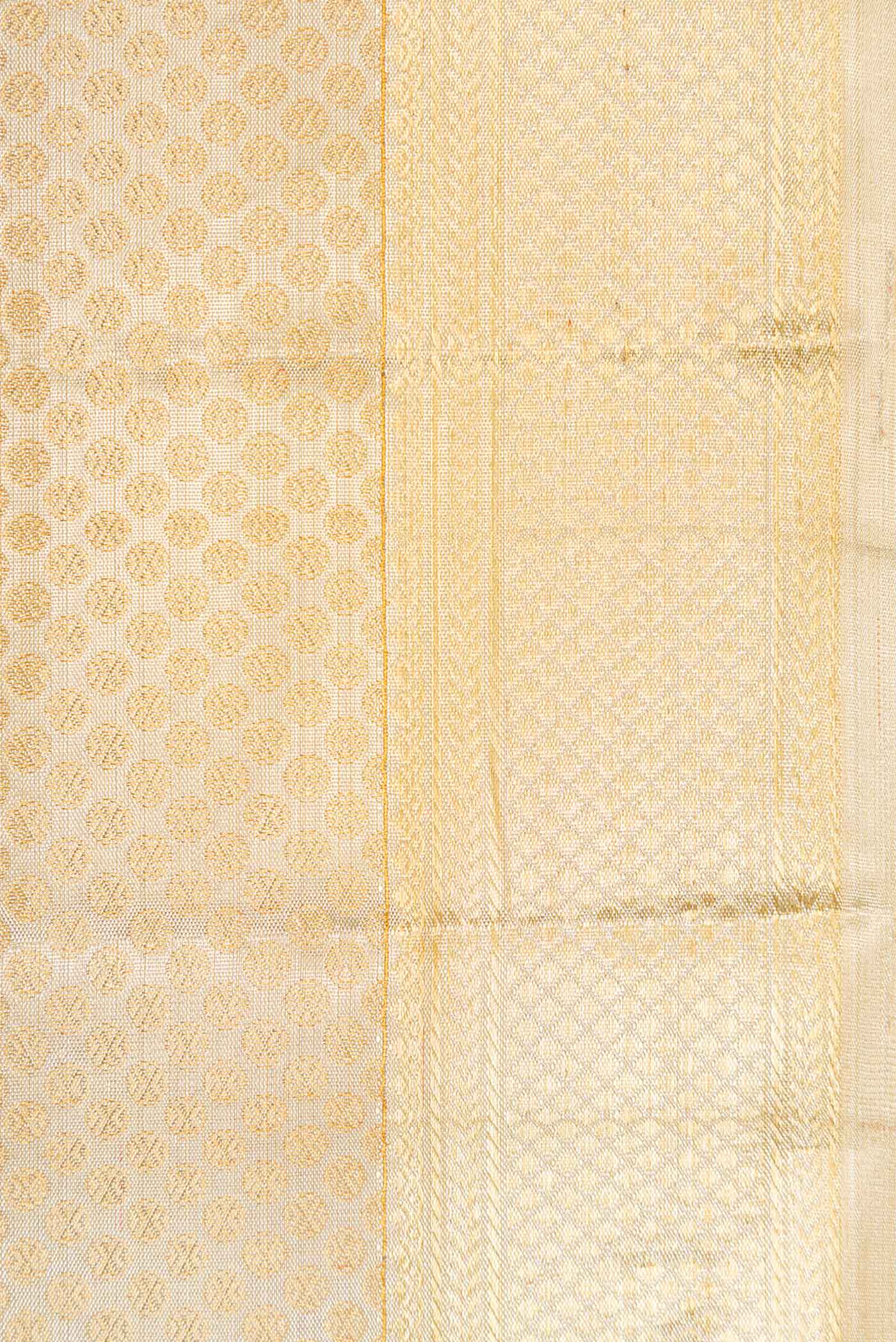 Gold Dual Tone Kanjivaram Tissue Silk Saree - Image 3