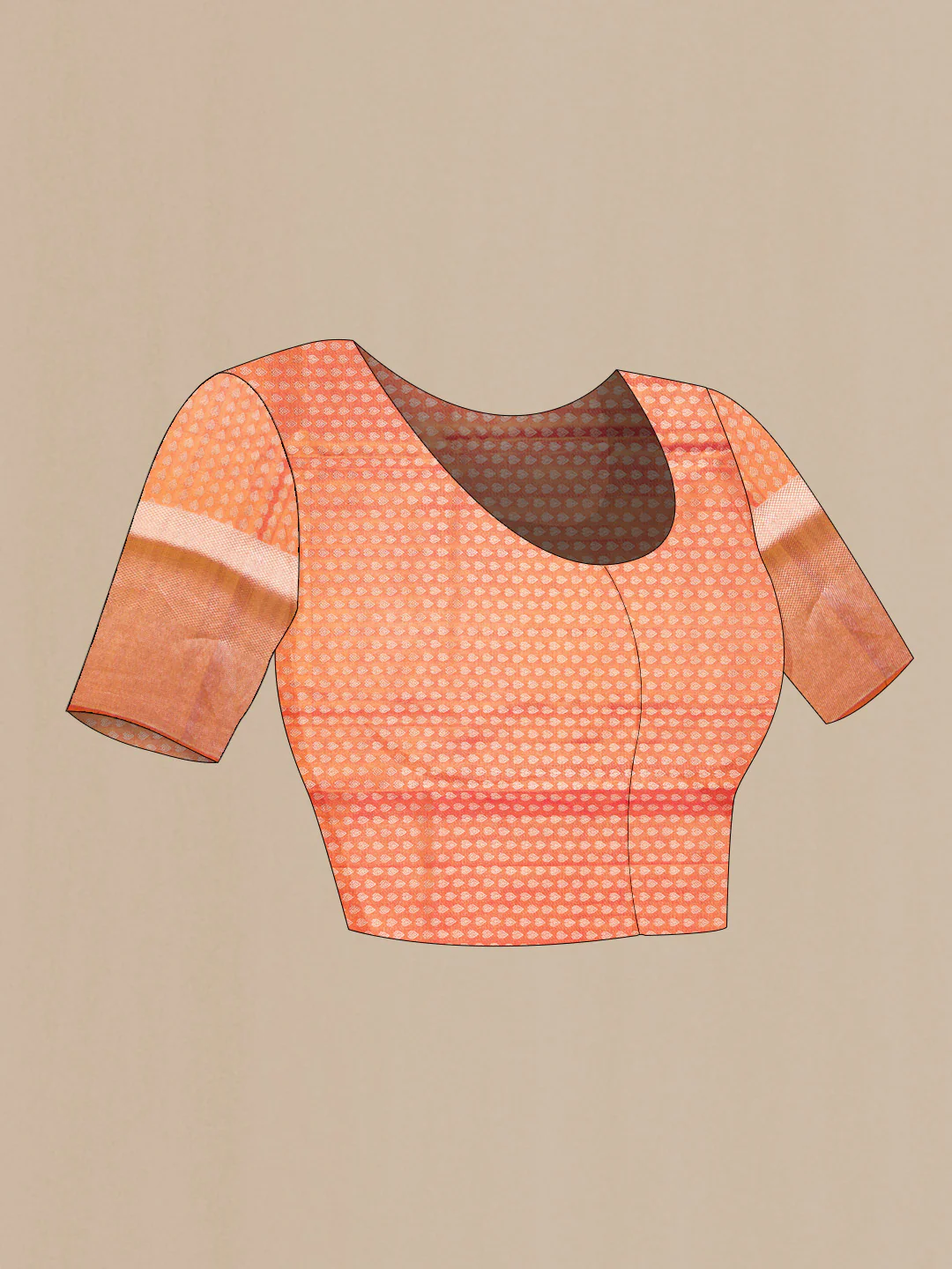 Rust with Gold Color Kanjivaram Tissue Silk Saree - Image 5