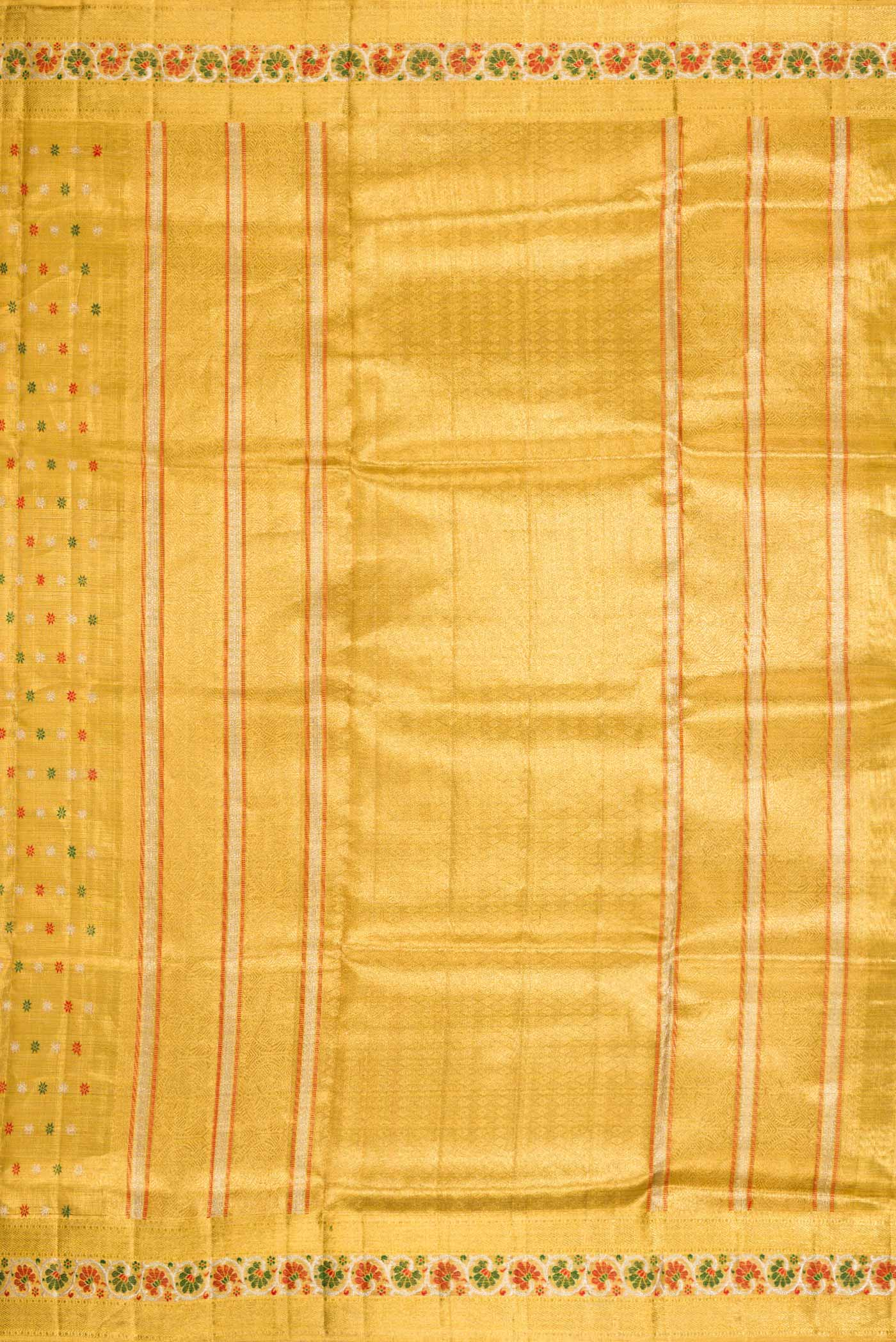 Gold Dual Tone Kanjivaram Tissue Silk Saree - Image 7