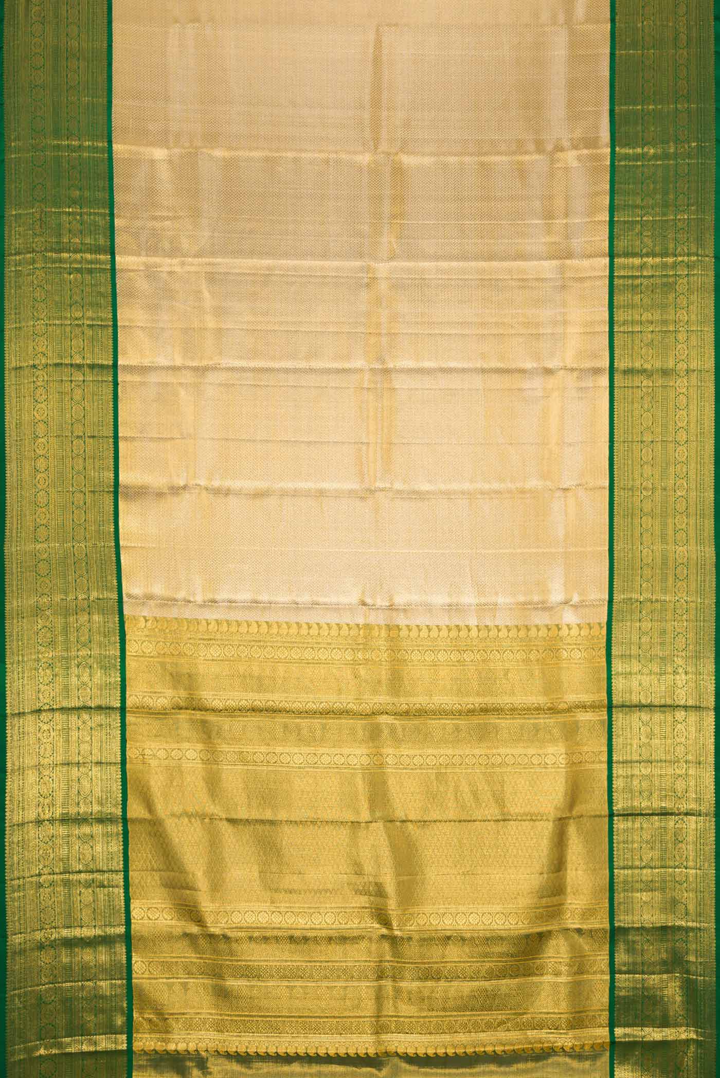 Gold Dual Tone Kanjivaram Tissue Silk Saree - Image 6