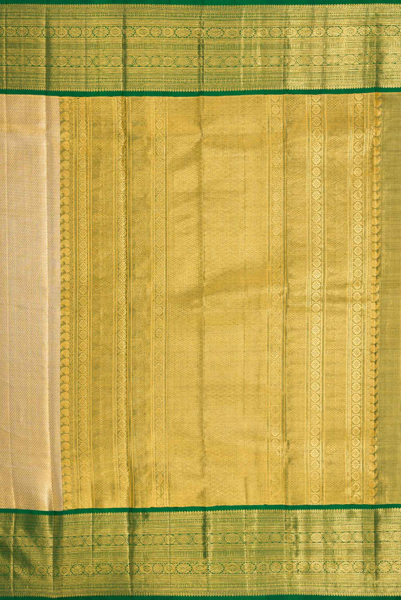 Gold Dual Tone Kanjivaram Tissue Silk Saree - Image 7