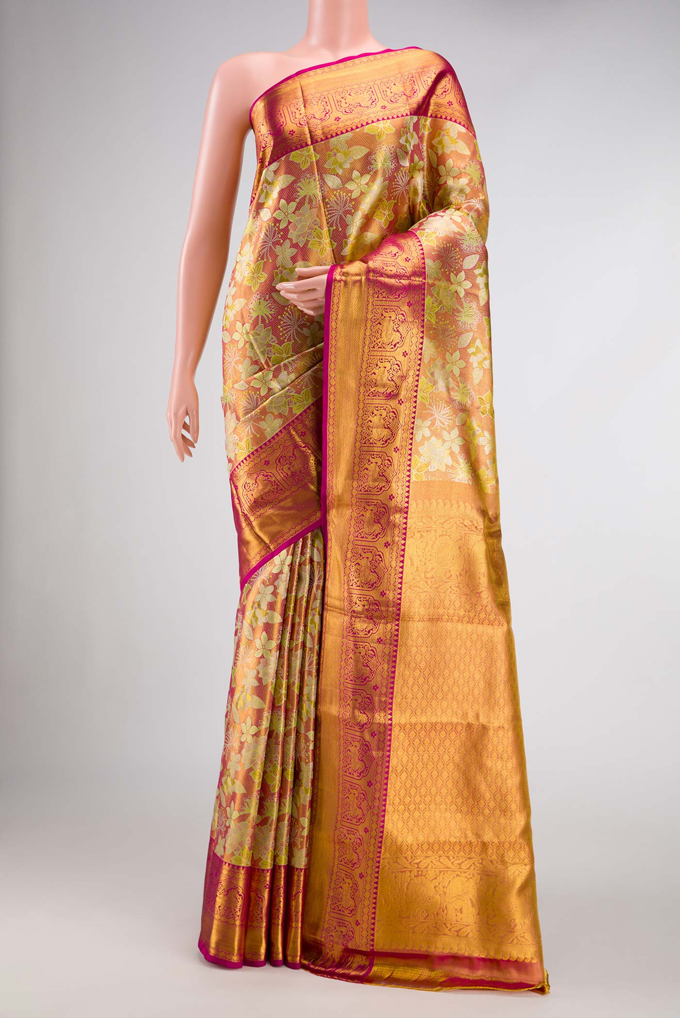 Gold Kanjivaram Tissue Silk Saree