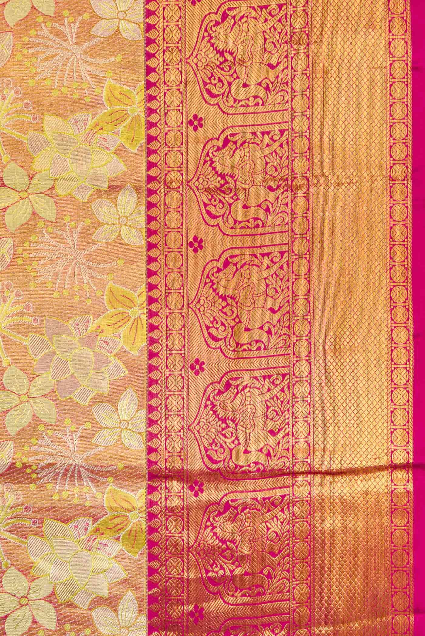 Gold Kanjivaram Tissue Silk Saree - Image 3