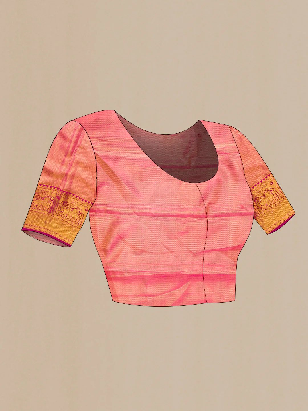 Gold Kanjivaram Tissue Silk Saree - Image 5