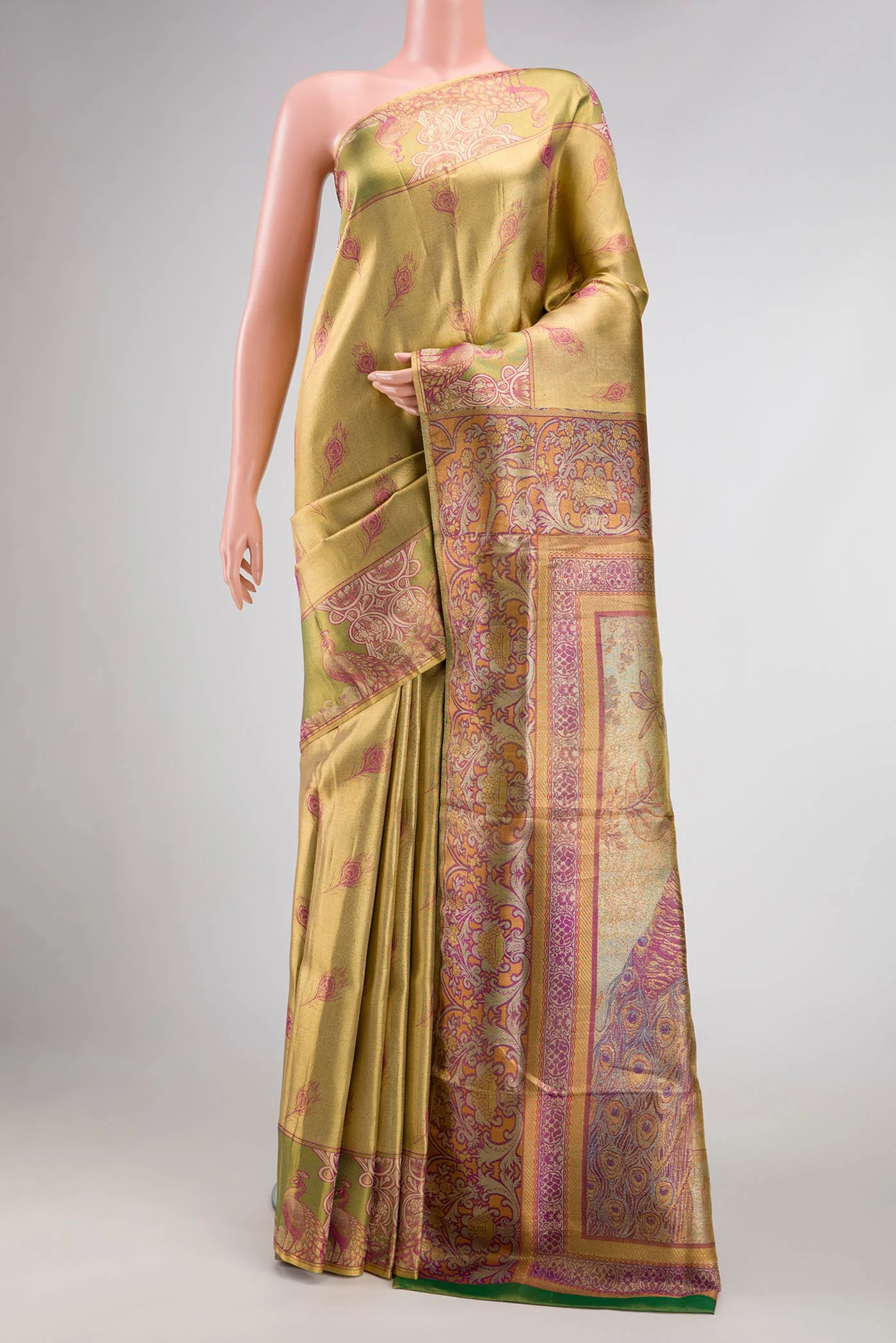 Gold Kanjivaram Tissue Silk Saree