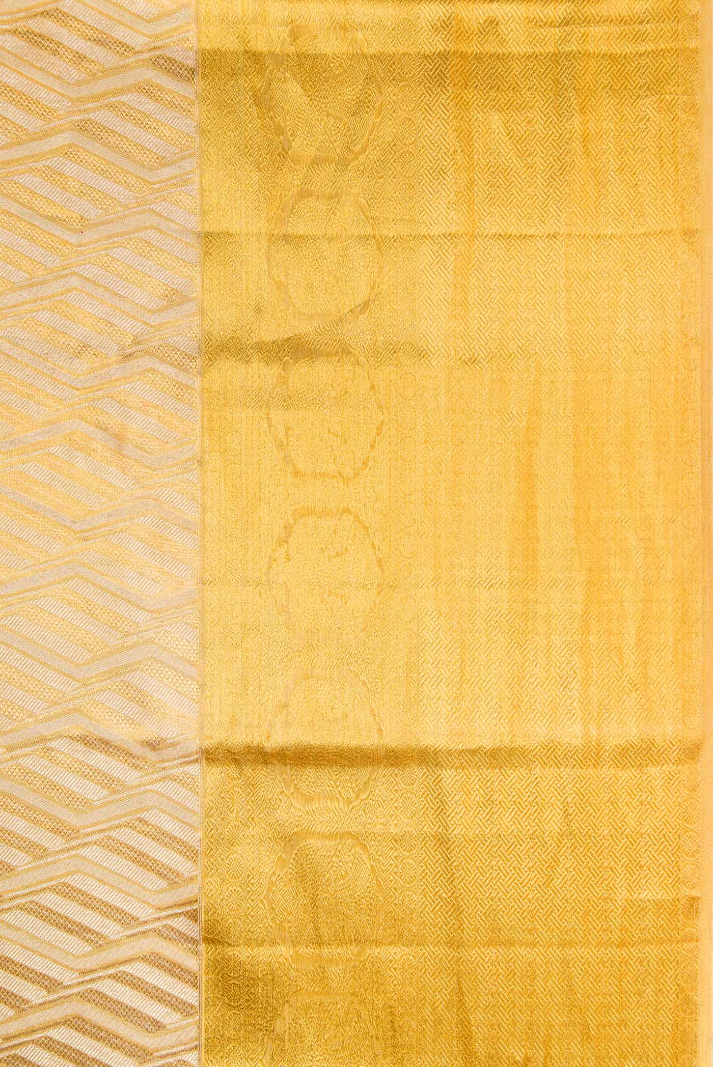 Gold Dual Tone Kanjivaram Tissue Silk Saree - Image 3