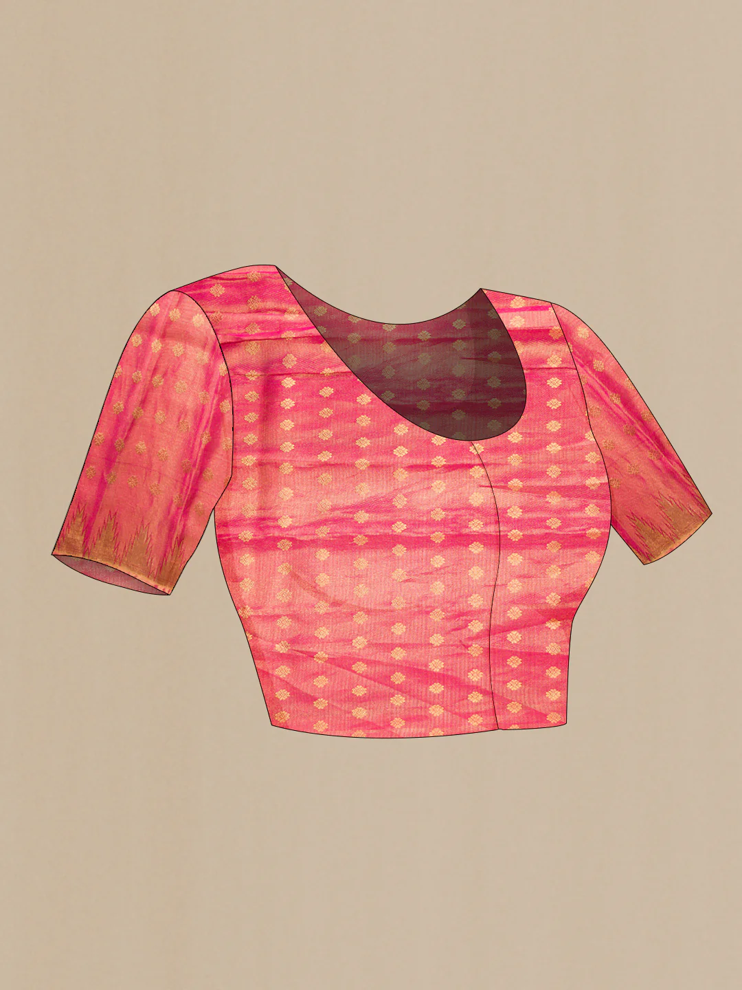 Gold Dual Tone Kanjivaram Tissue Silk Saree - Image 5