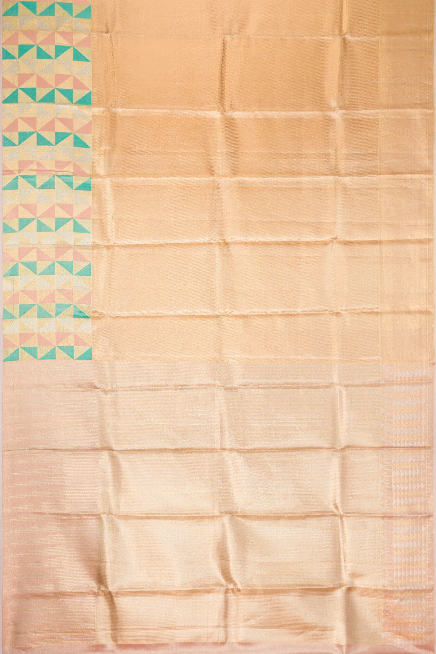 Gold Dual Tone Kanjivaram Tissue Silk Saree - Image 6