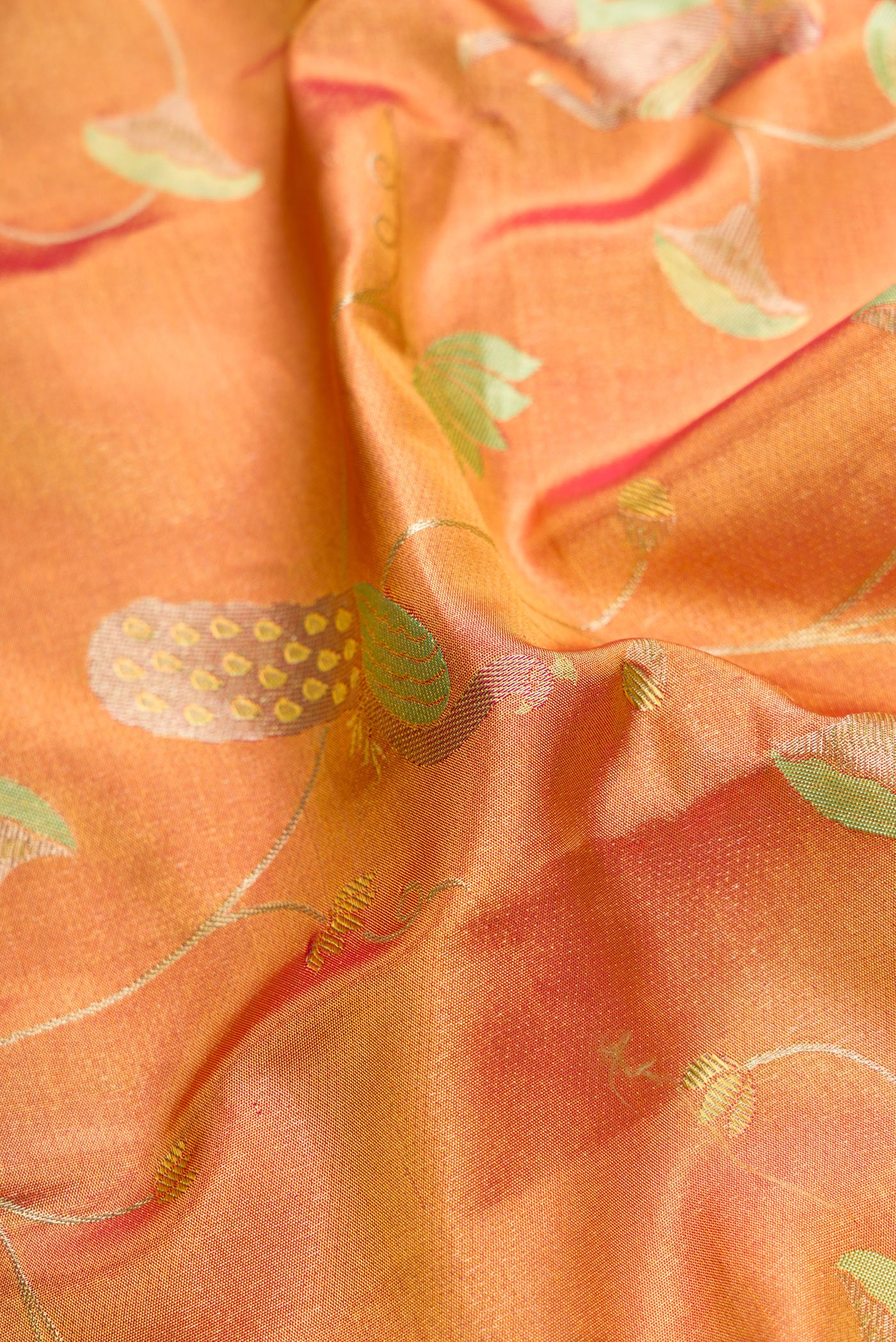 Mustard with Gold Color Kanjivaram Tissue Silk Saree - Image 3