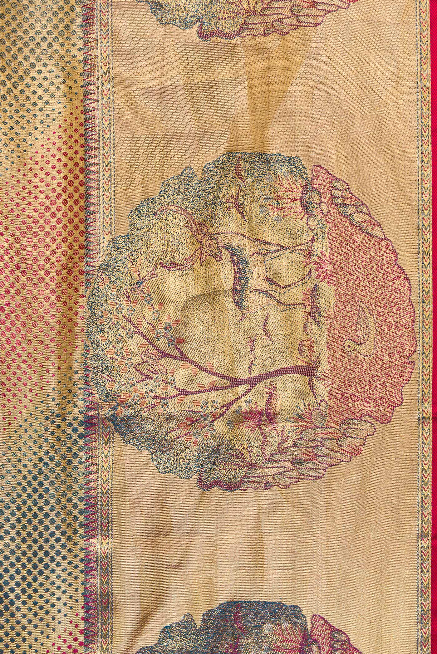 Multi Color Kanjivaram Tissue Silk Saree - Image 3